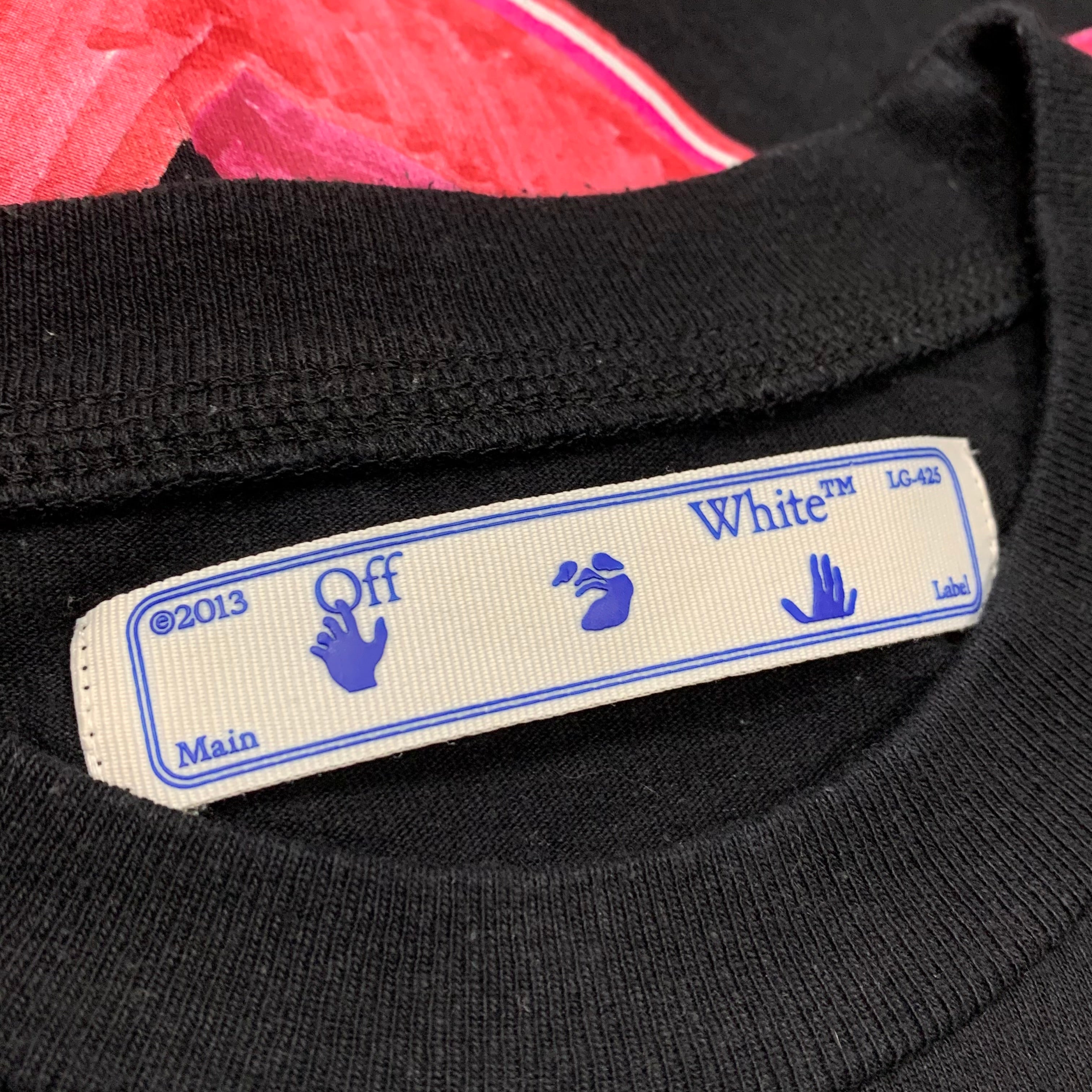 Off White XS Tee Pink Marker Arrows Black T-Shirt Virgil Abloh