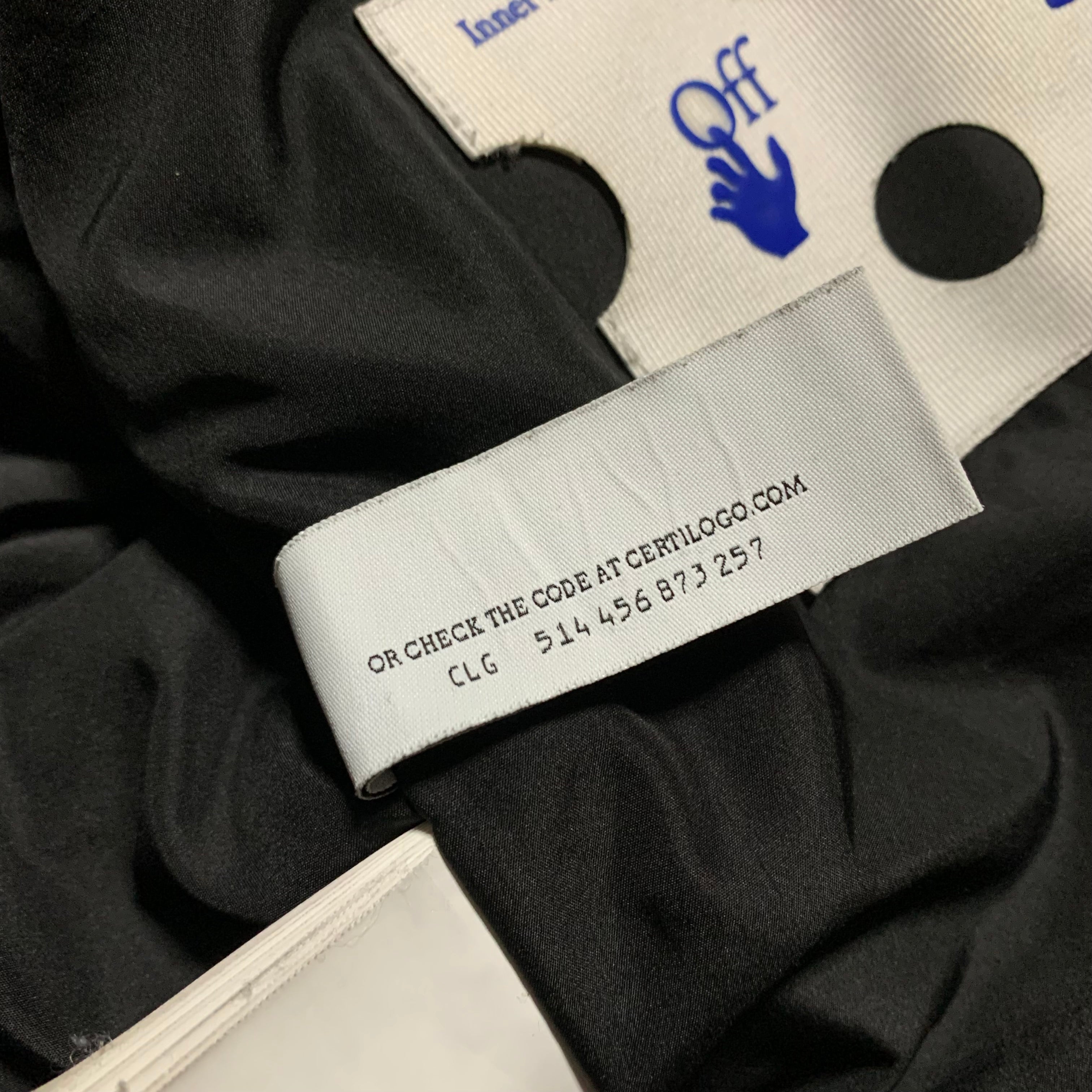 Off White Small Puffer Patch Logo Black Jacket Virgil Abloh 2022