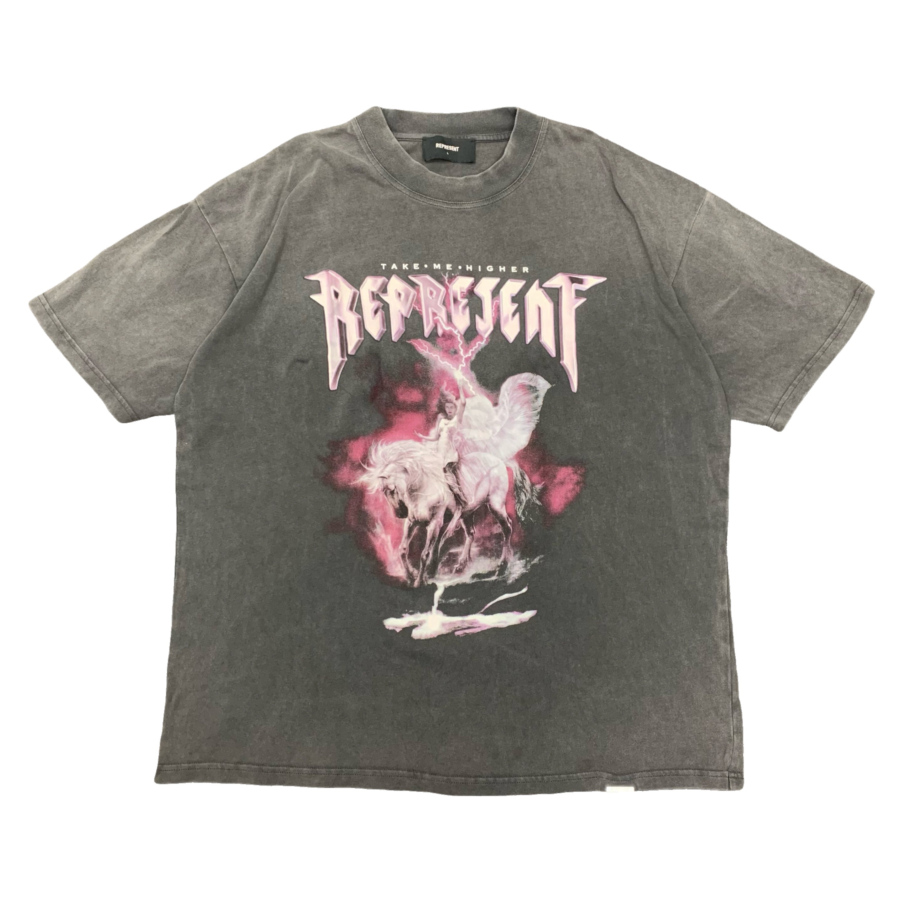 Represent Large Tee Take Me Higher Vintage Grey T-Shirt