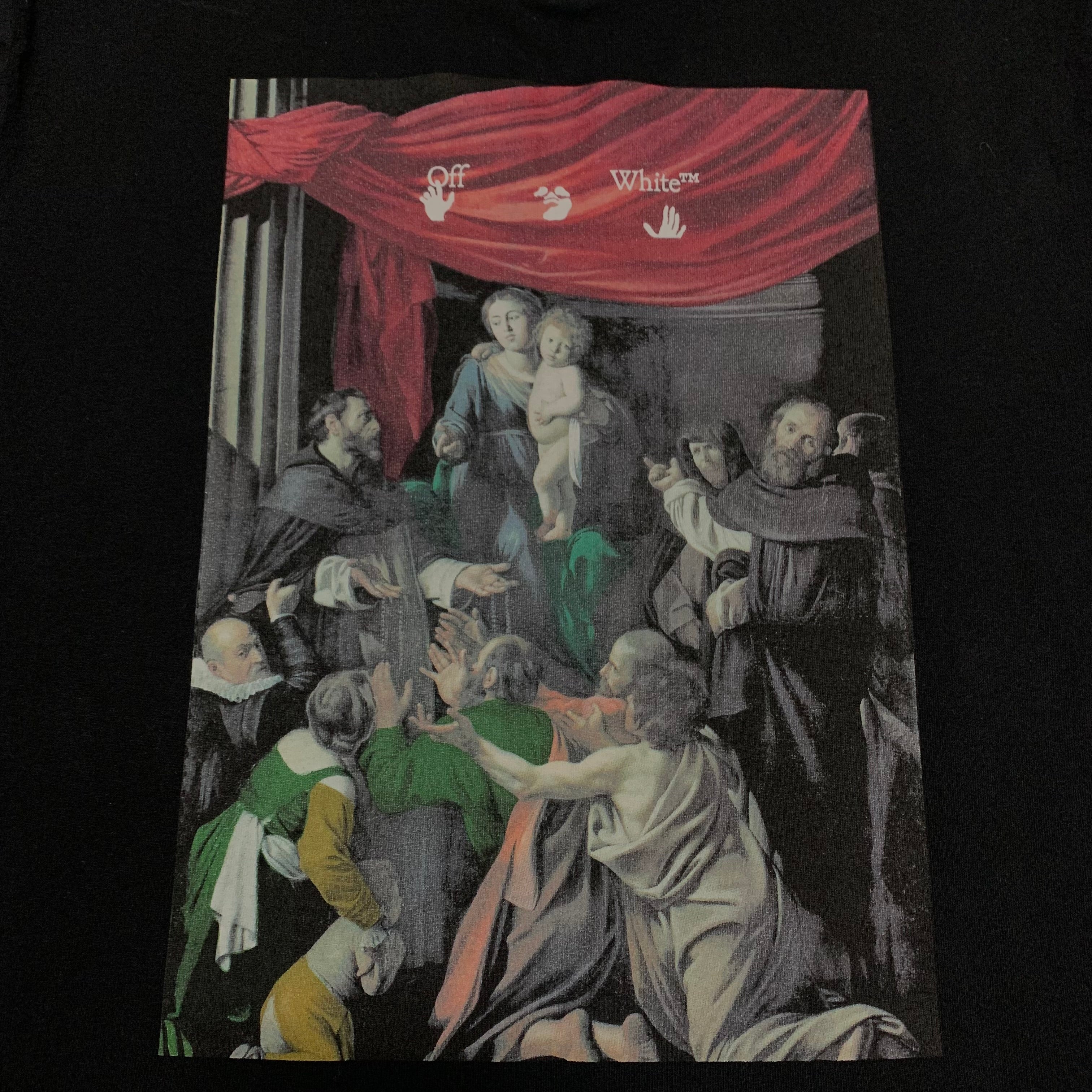 Off White Medium Caravaggio Arrows Black Tee Virgil Abloh