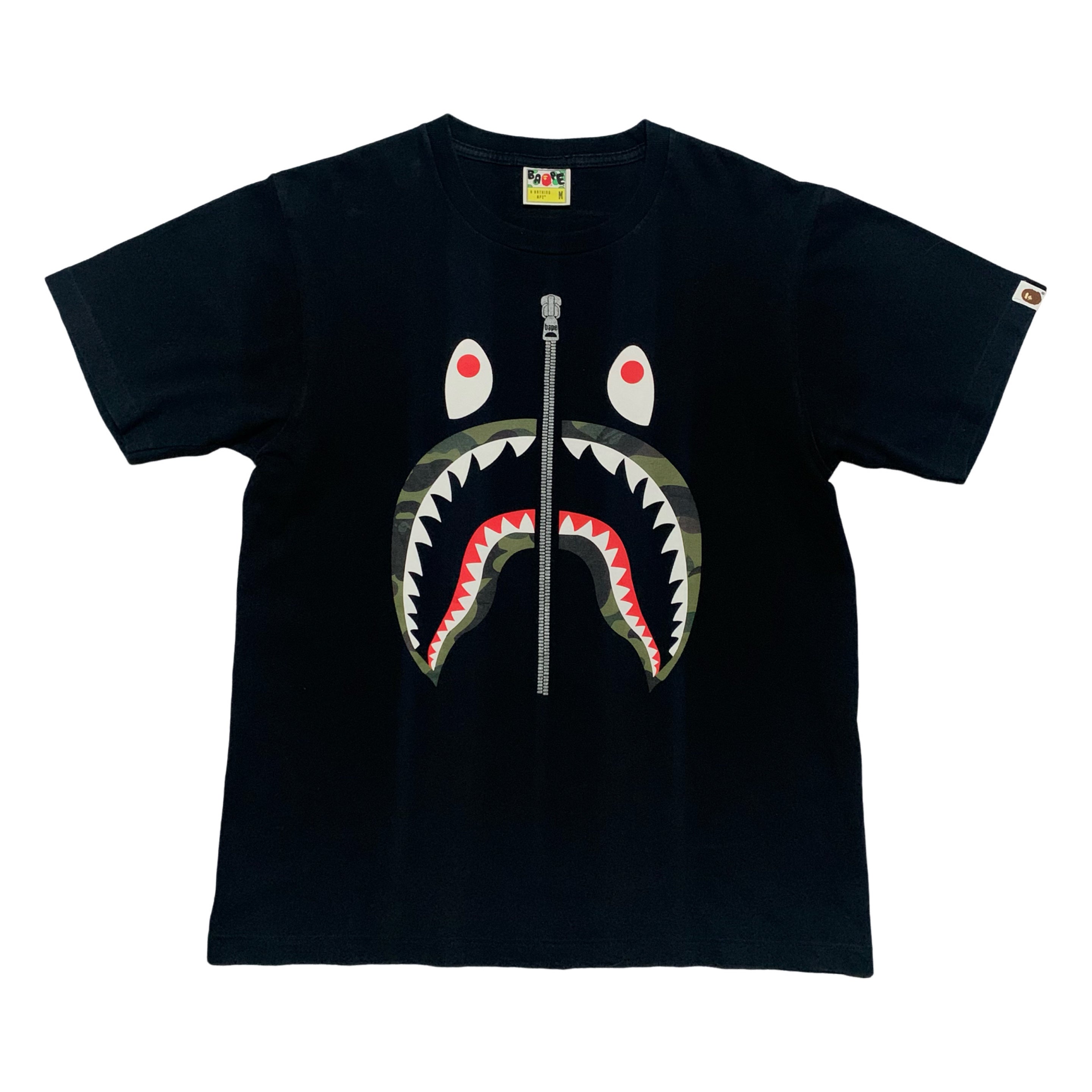 Bape Medium Shark Green Camo Black Tee