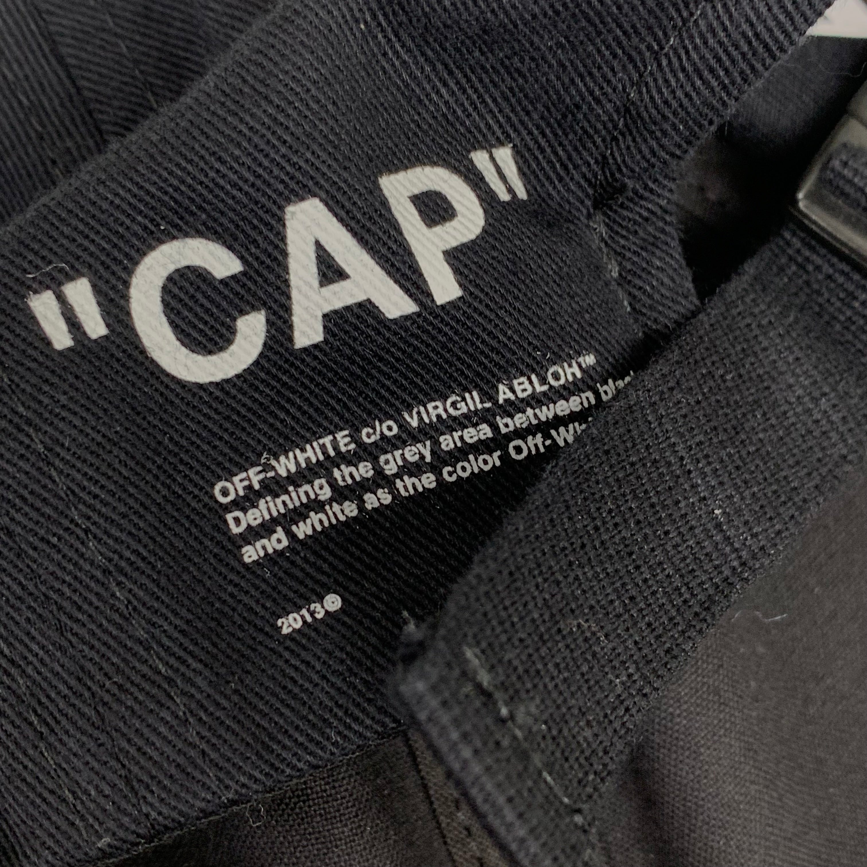 Off White Hat 'Cap' Black Baseball Cap Virgil Abloh