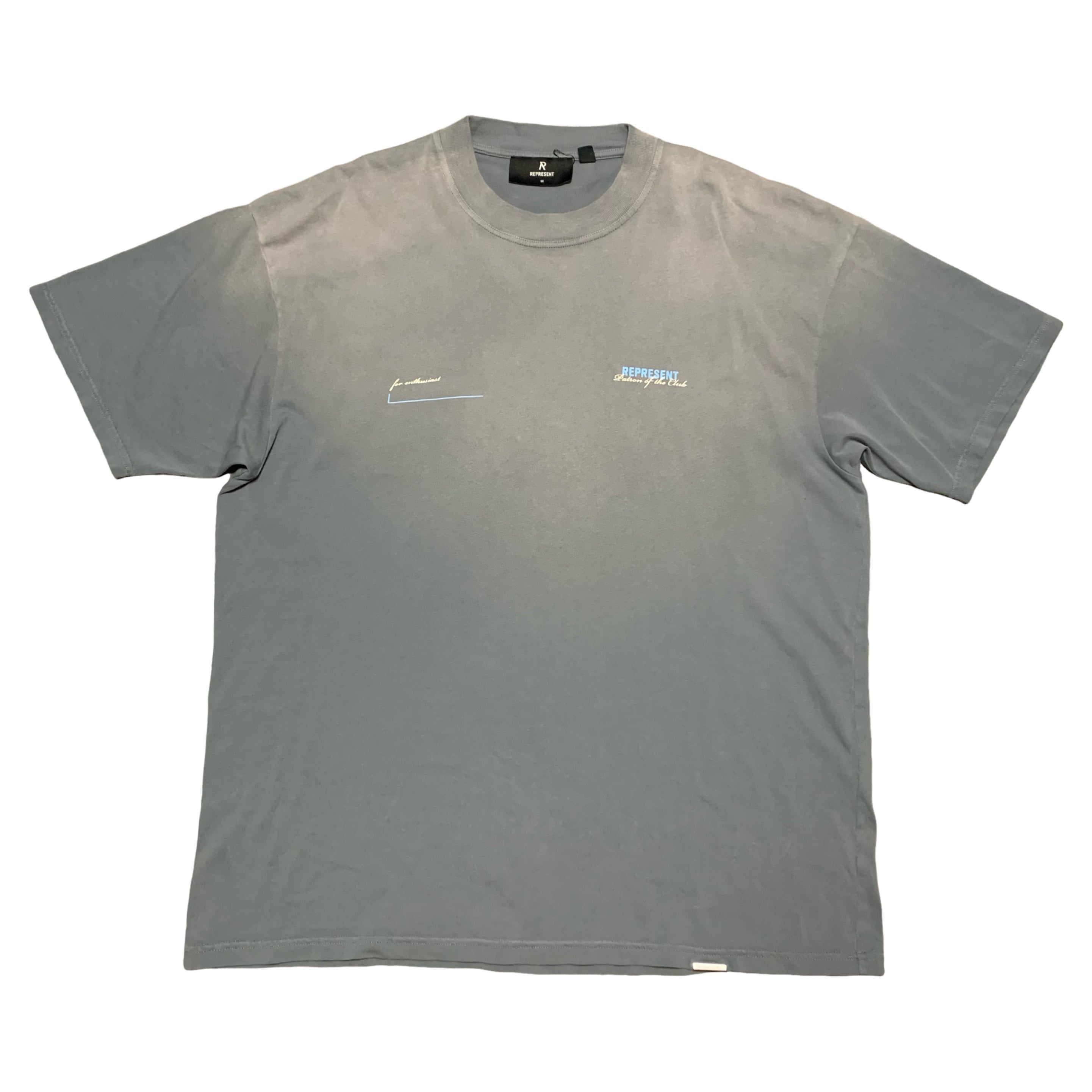 Represent Medium Patron Of The Club Washed Grey Tee Blue
