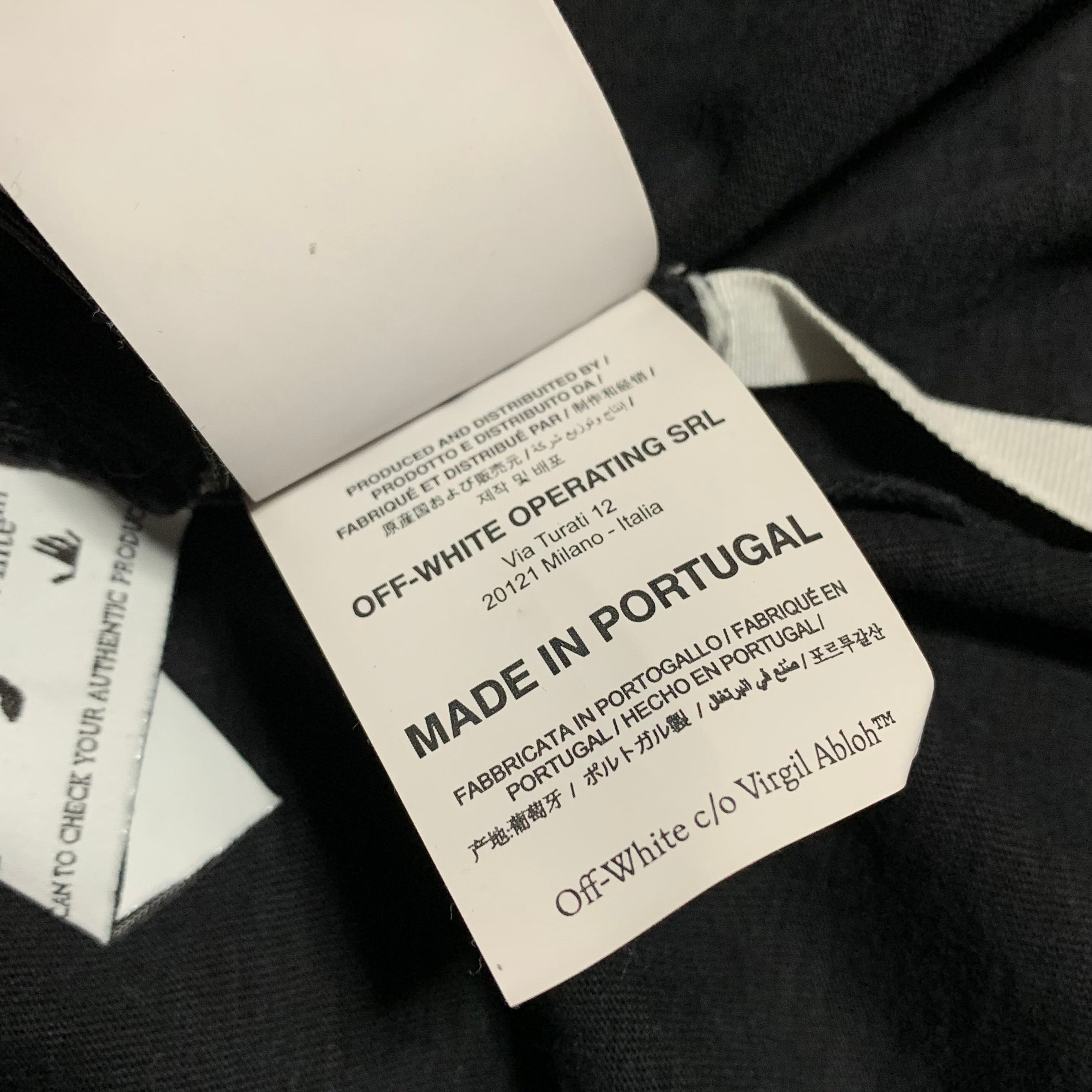 Off White Medium Tornado Arrows Black Tee Virgil Abloh