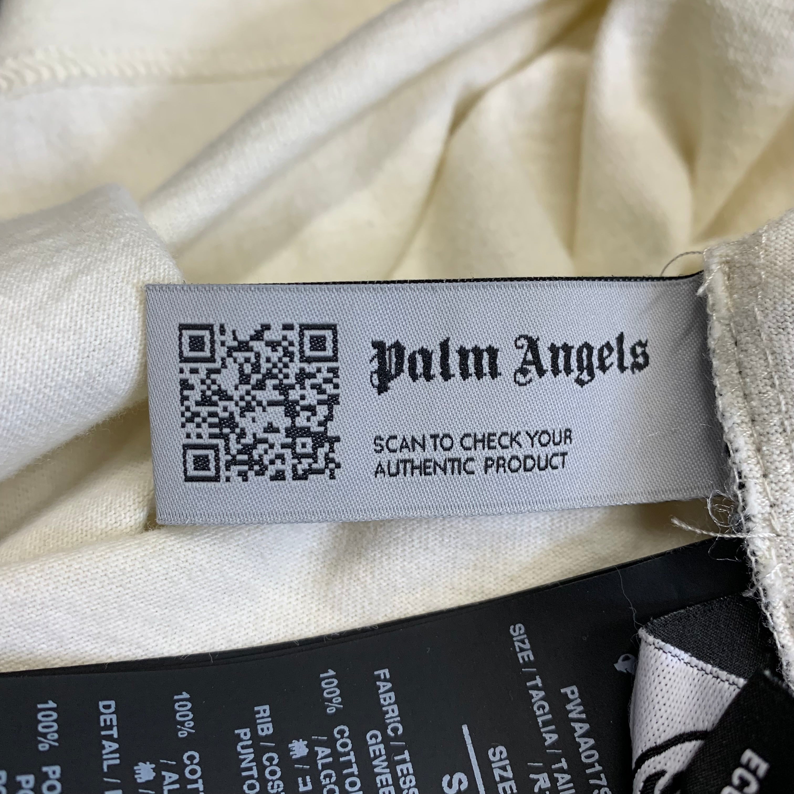 Palm Angels Small Tee College Crew White T-Shirt Oversized Fit Unisex