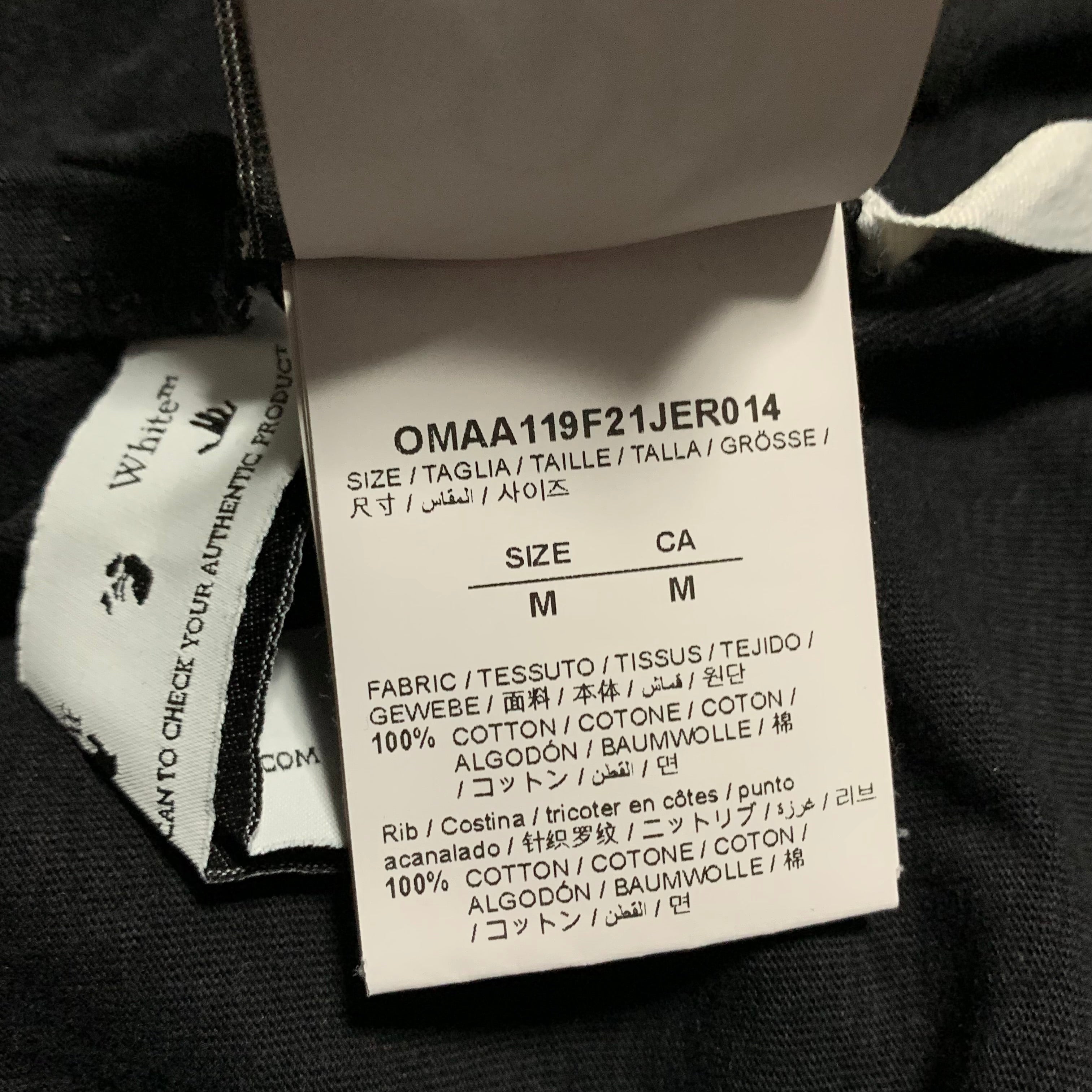 Off White Medium Tornado Arrows Black Tee Virgil Abloh