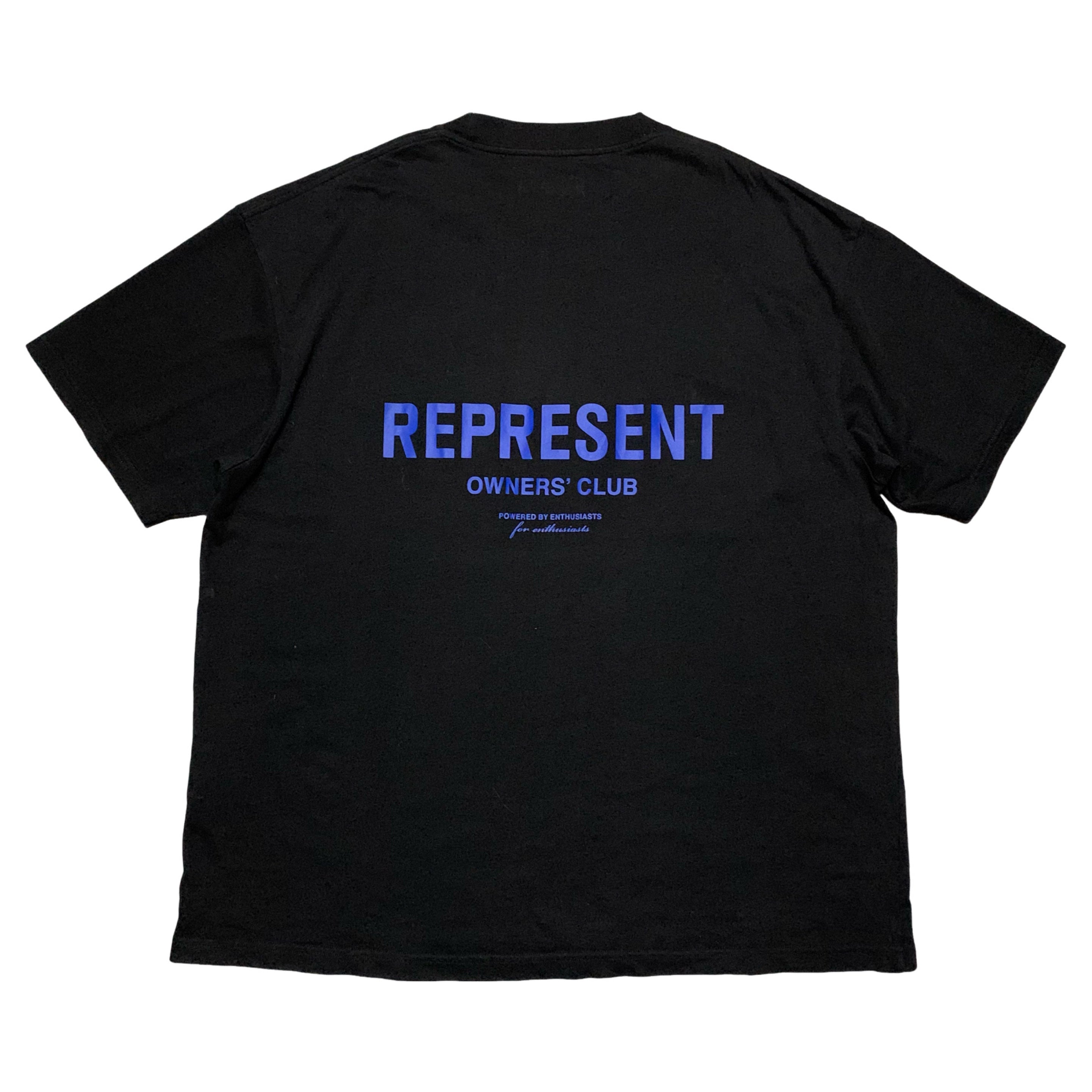 Represent XL Owners Club Jet Black Tee Blue Graphic