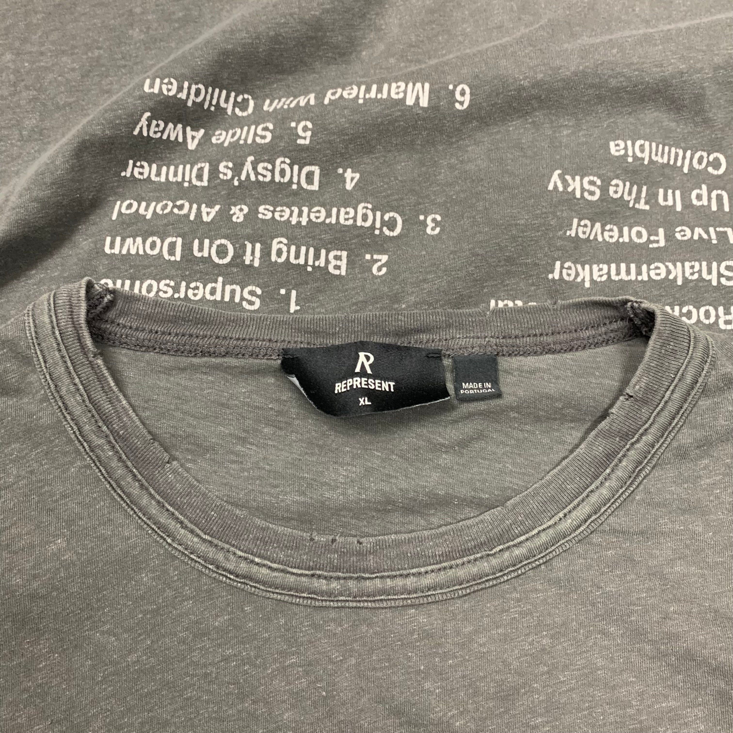 Represent XL Oasis Tee Definitely Maybe Sun Fade Grey T-Shirt