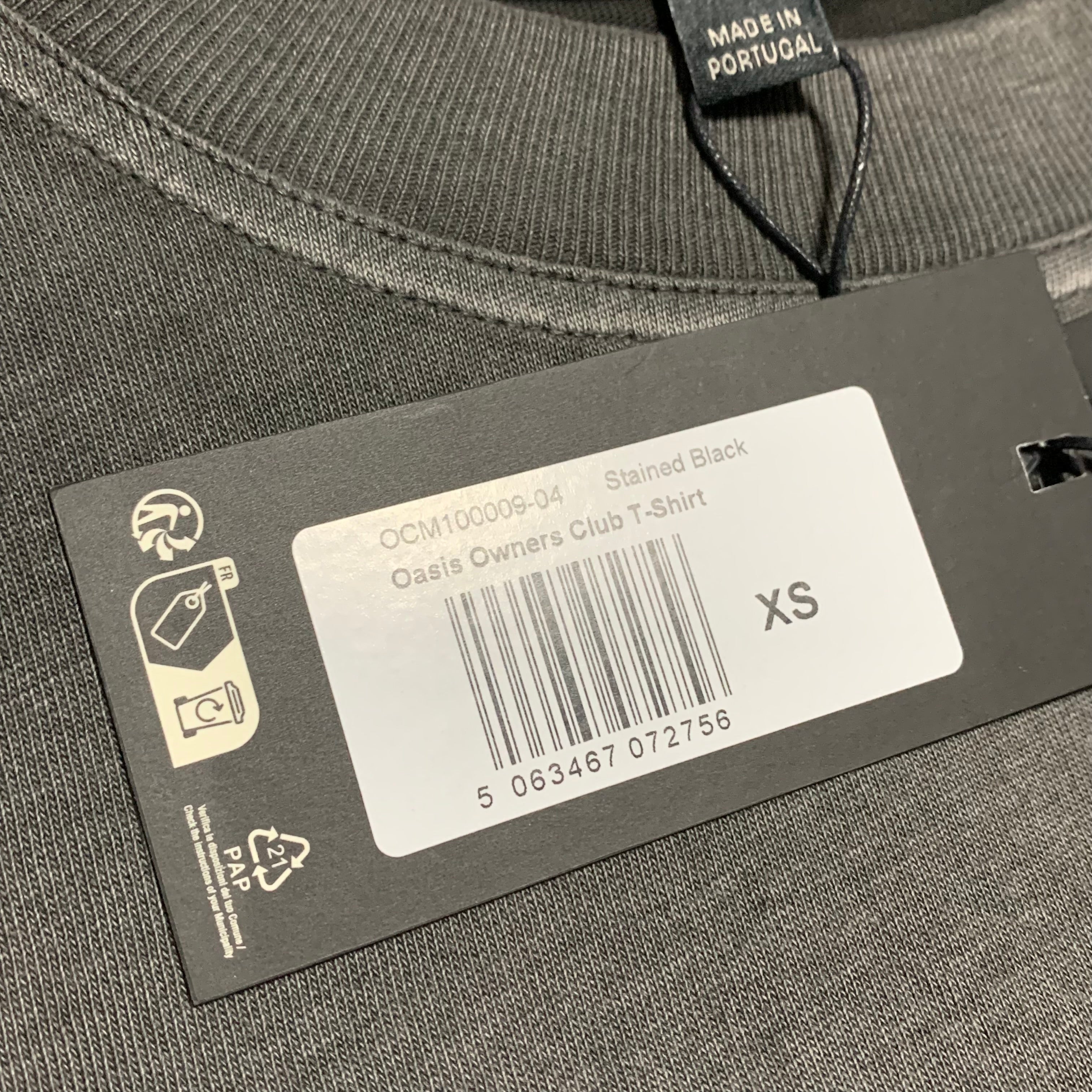 Represent x Oasis XS Owners Club Stained Black Tee