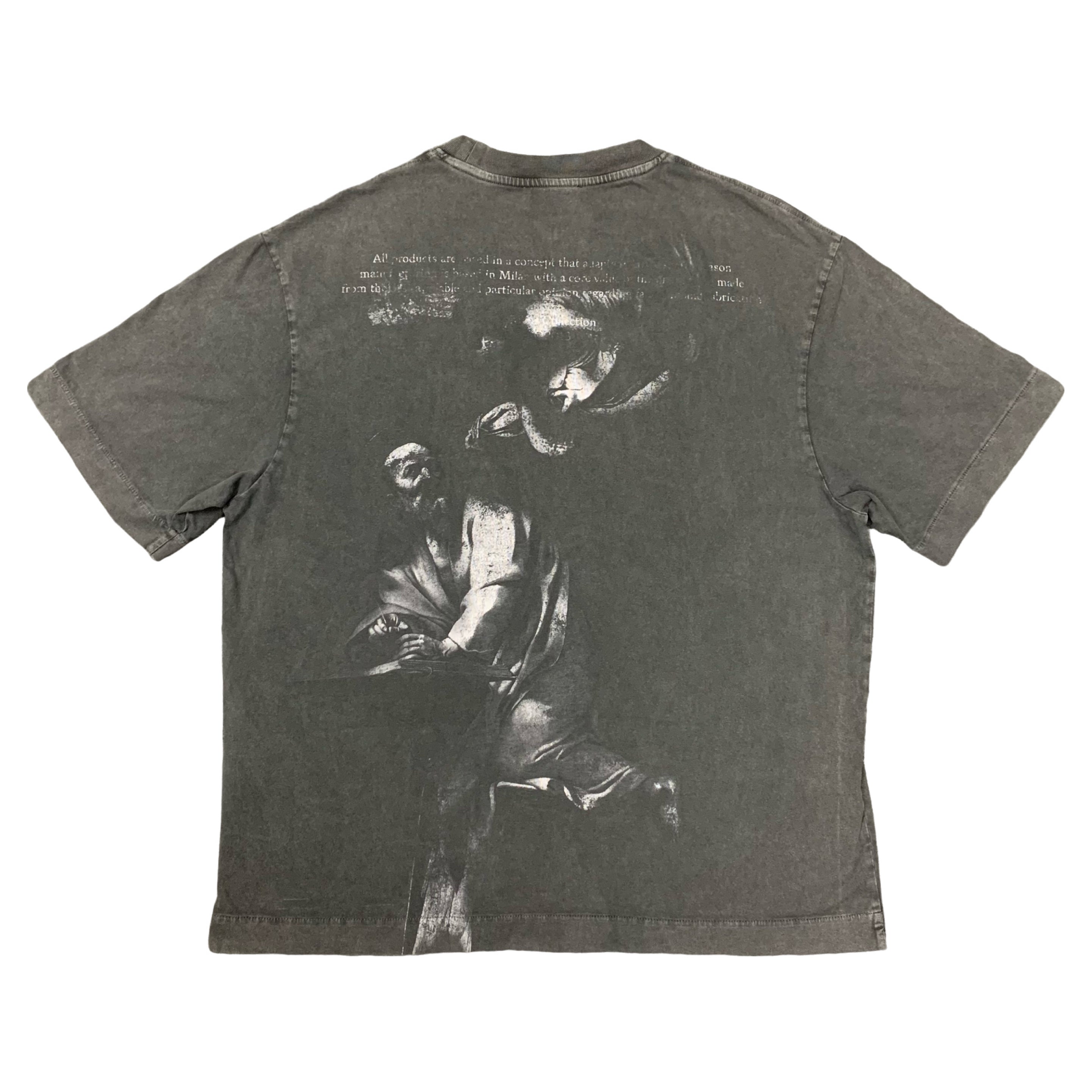 Off White Small Tee St. Matthew Skate Washed Black T-Shirt Oversized Virgil Abloh