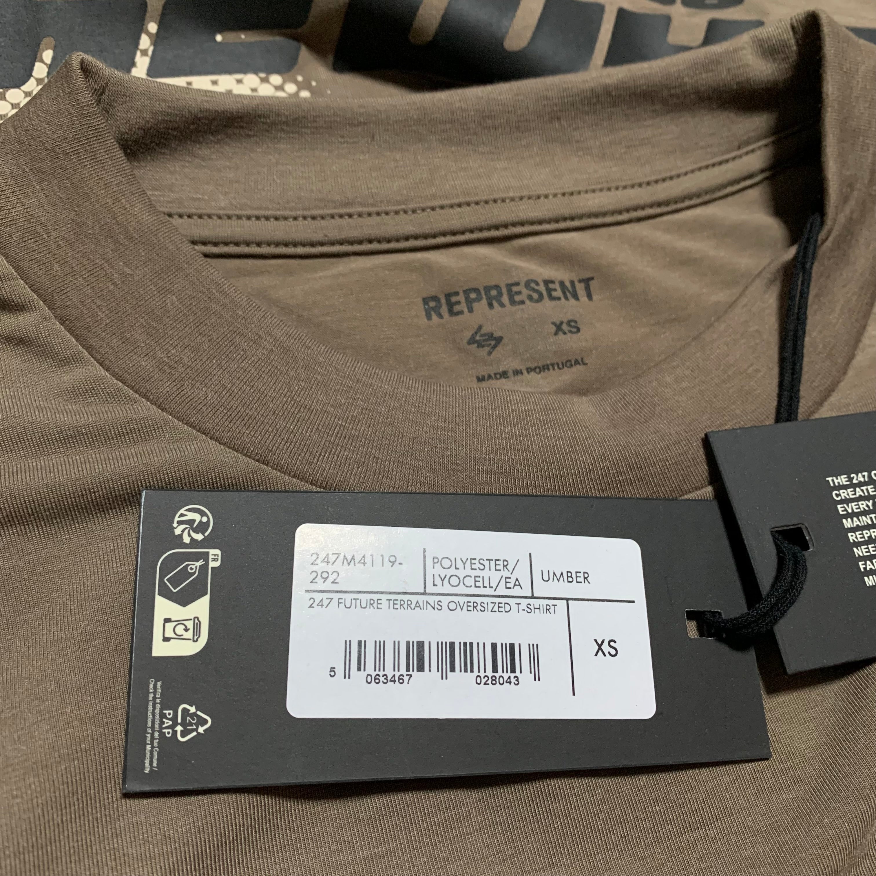 Represent XS 247 Future Terrains Oversized Tee Umber