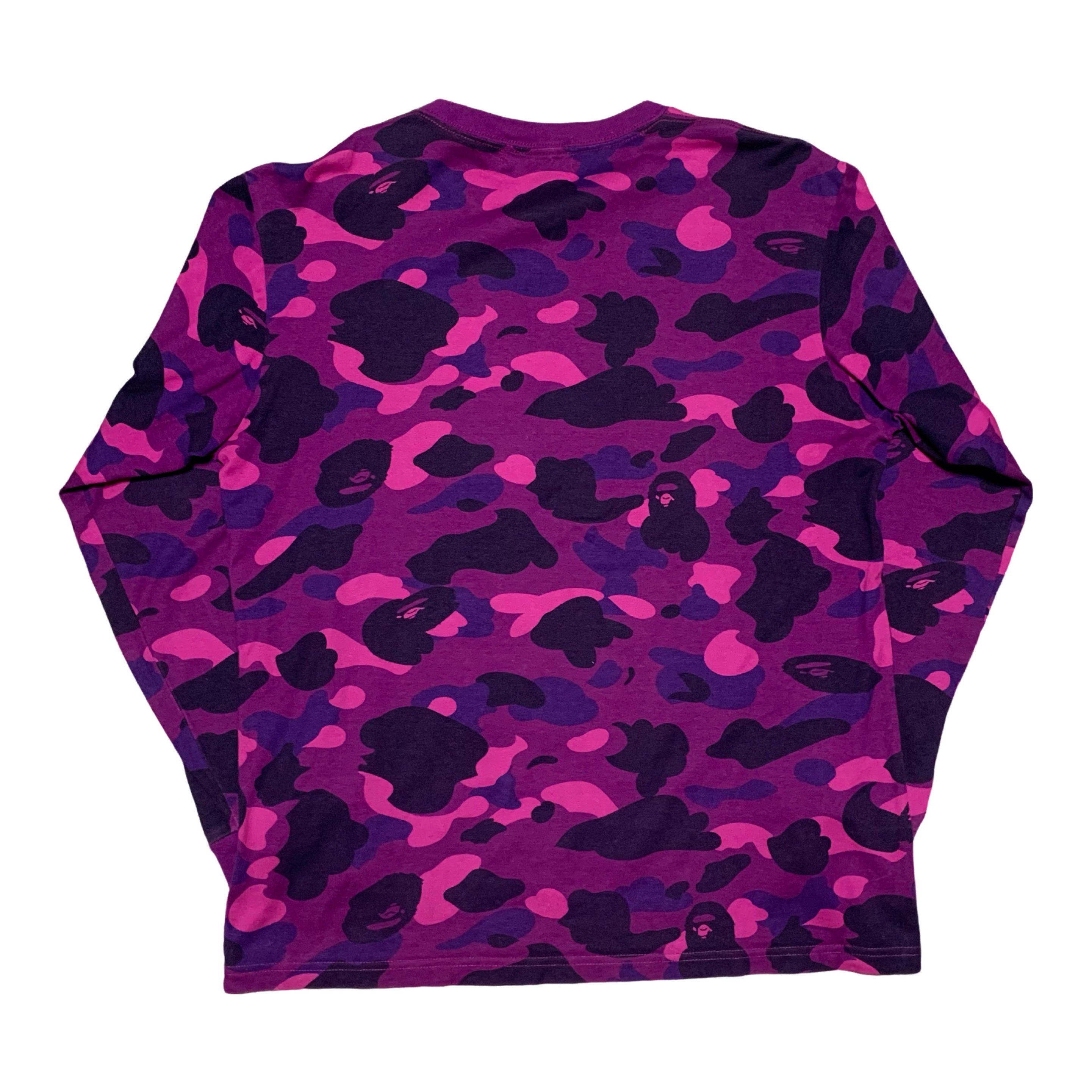 Bape Medium Shark Purple Camo Long Sleeve Tee A Bathing Ape