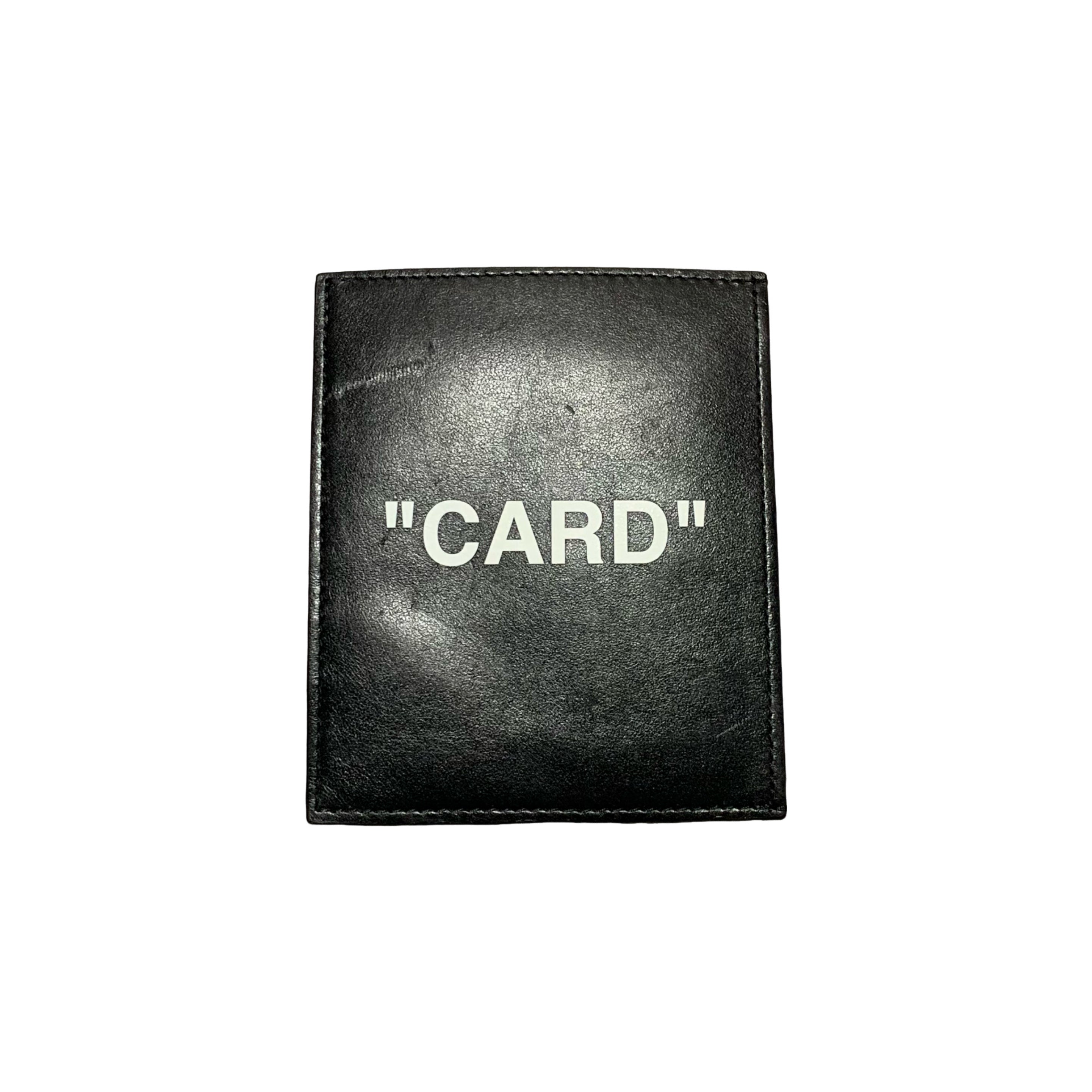 Off White Card Holder "Card" Black Leather Wallet Virgil Abloh
