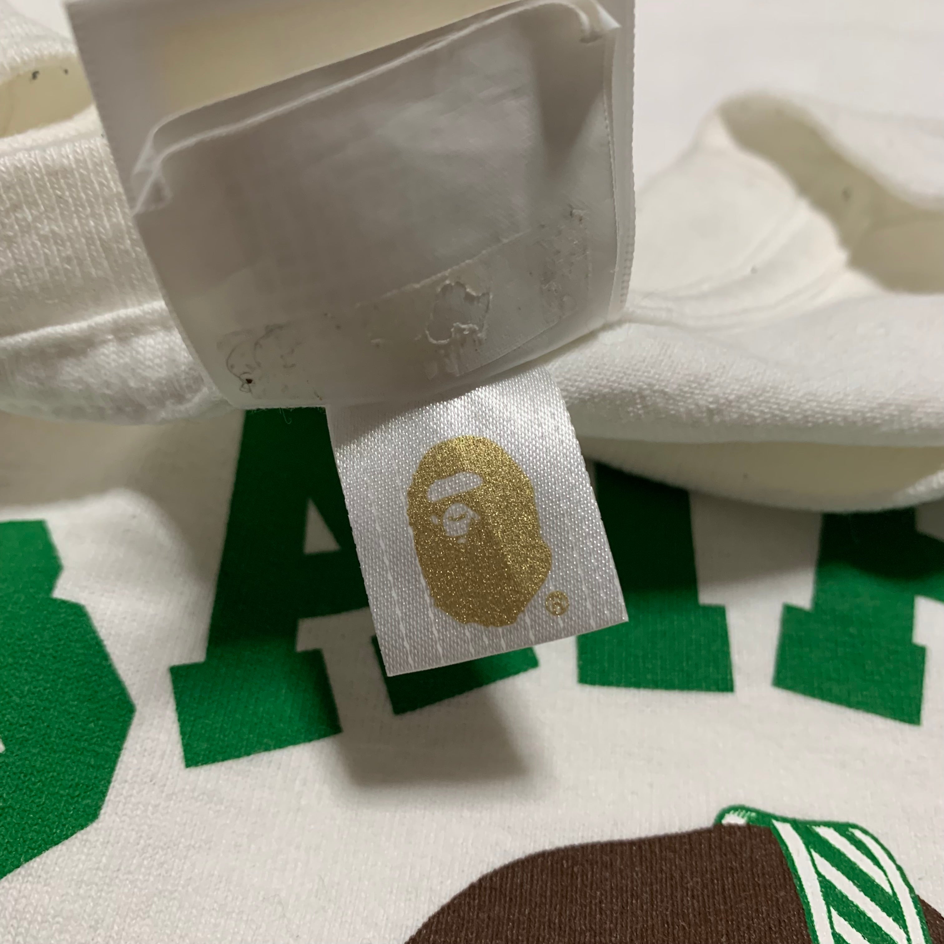 Bape Medium Christmas College White Tee A Bathing Ape