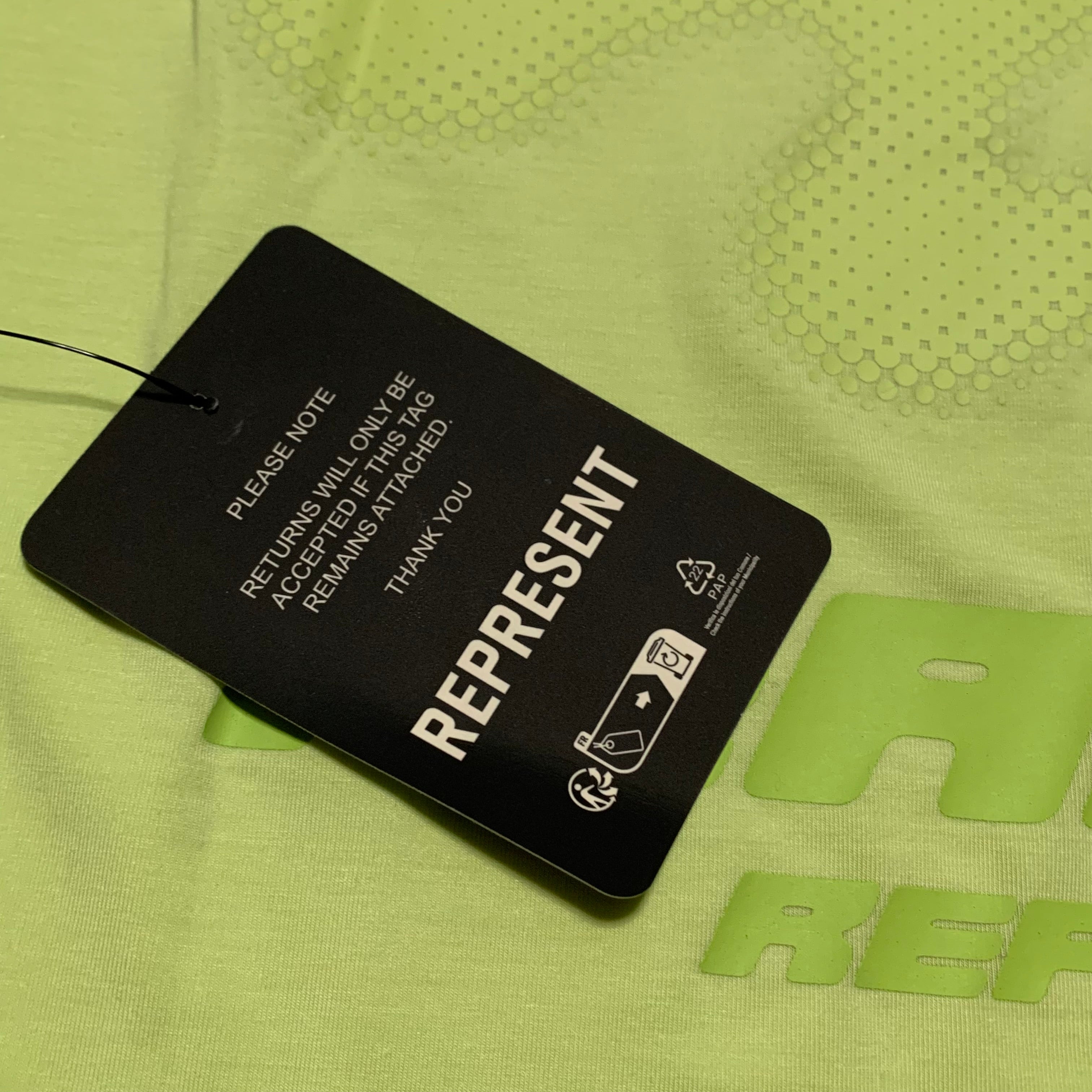 Represent XS 247 Oversized Tee Shadow Lime Green Gym Top