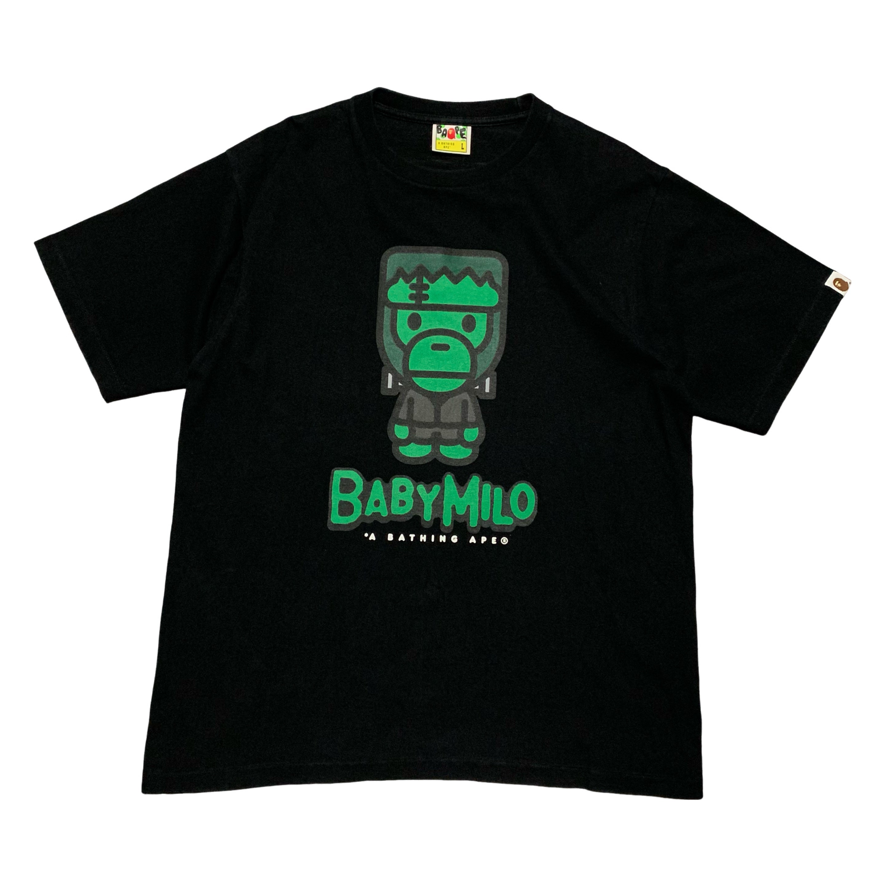 Bape Large Baby Milo Frankenstein Black Tee A Bathing Ape Halloween