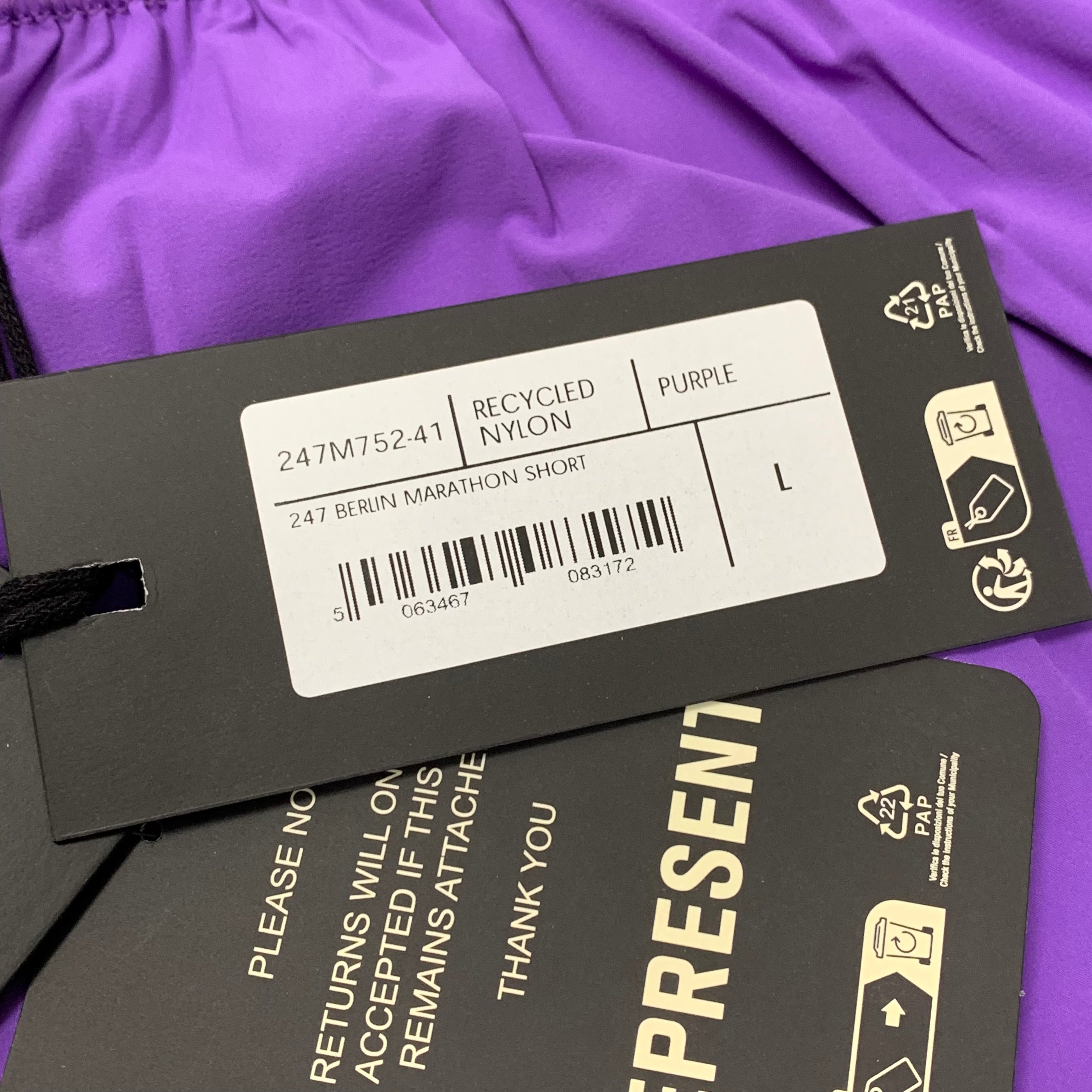 Represent Large Shorts 247 Berlin Purple Shorts Bottoms