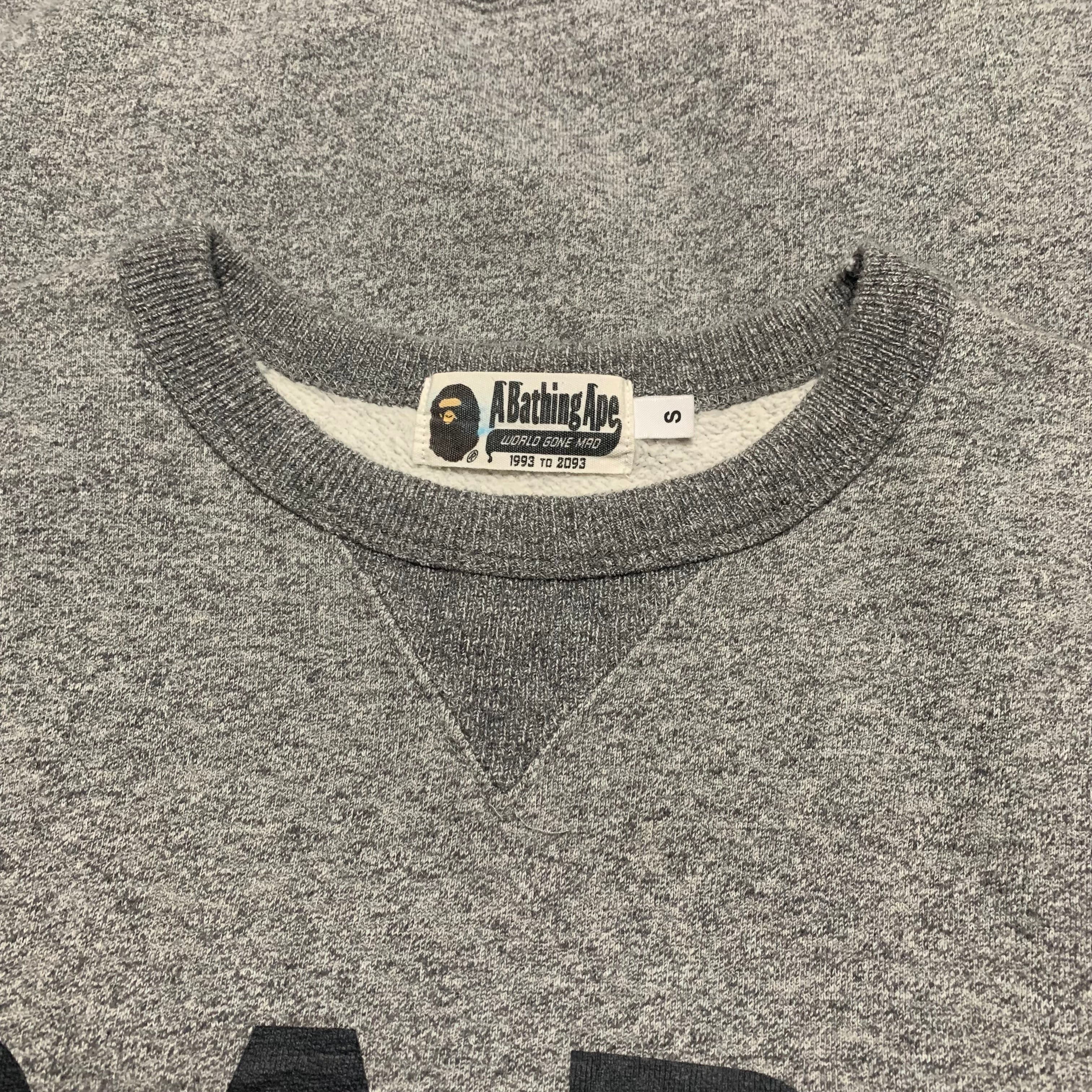 Bape Small Grey Sweatshirt Crewneck A Bathing Ape