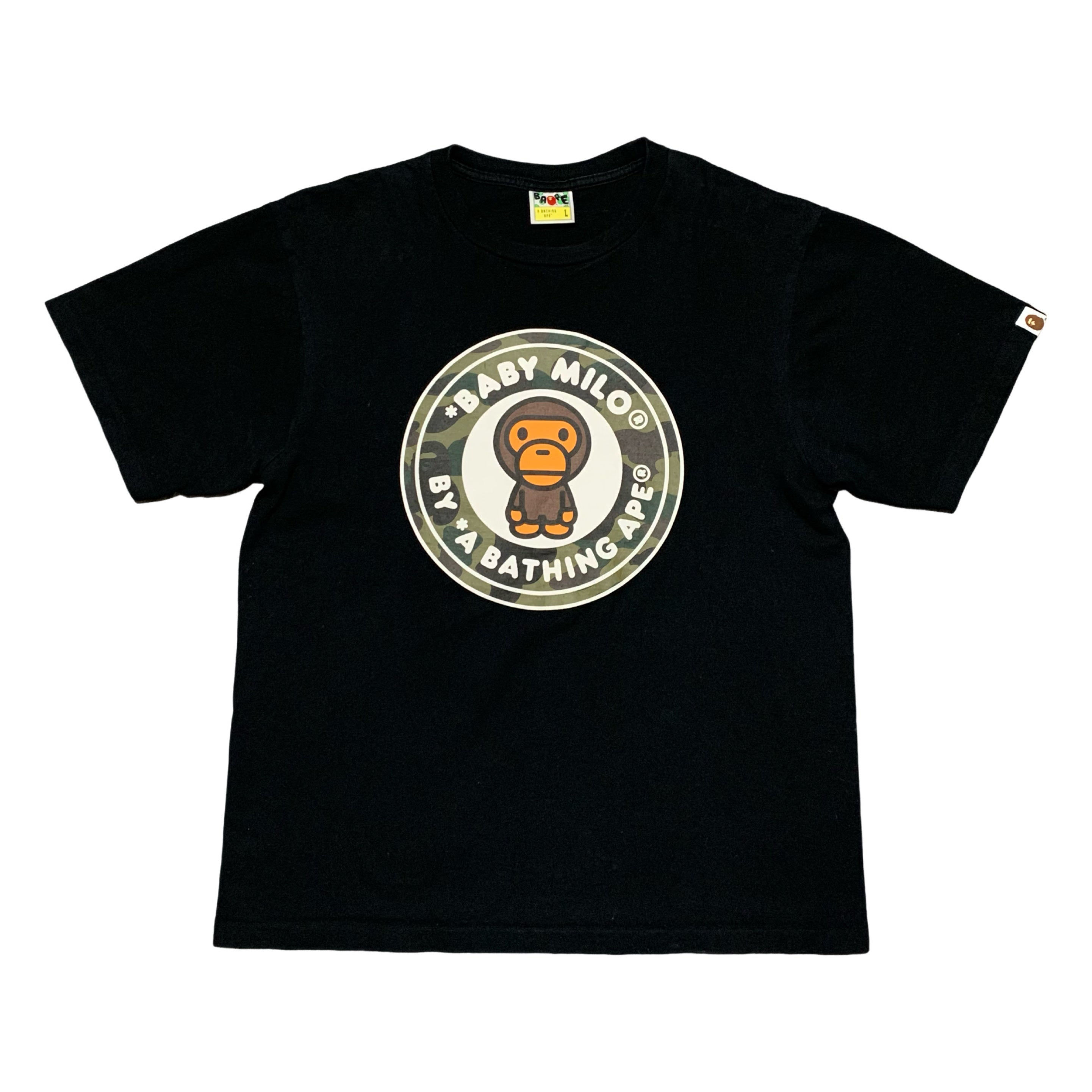 Bape Large Baby Milo Busy Works Camo Black Tee A Bathing Ape