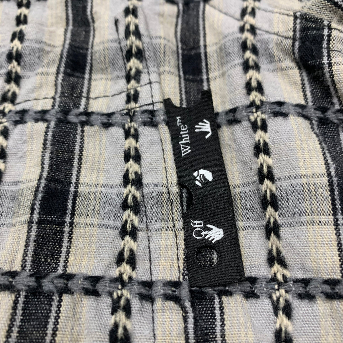 Off White Small Shirt Flannel Check Grey Top Virgil Abloh