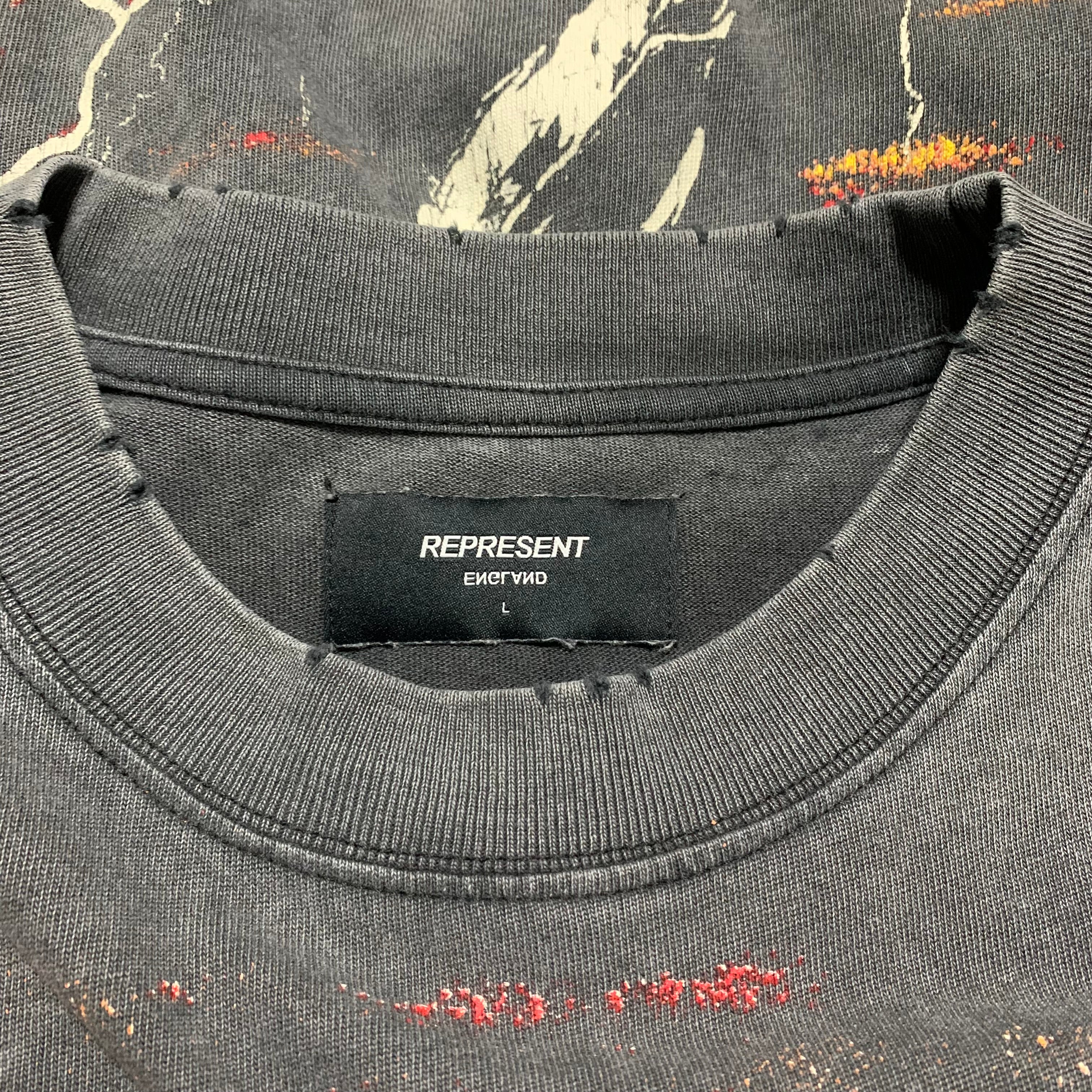 Represent Large Spirit Angel Vintage Grey Tee