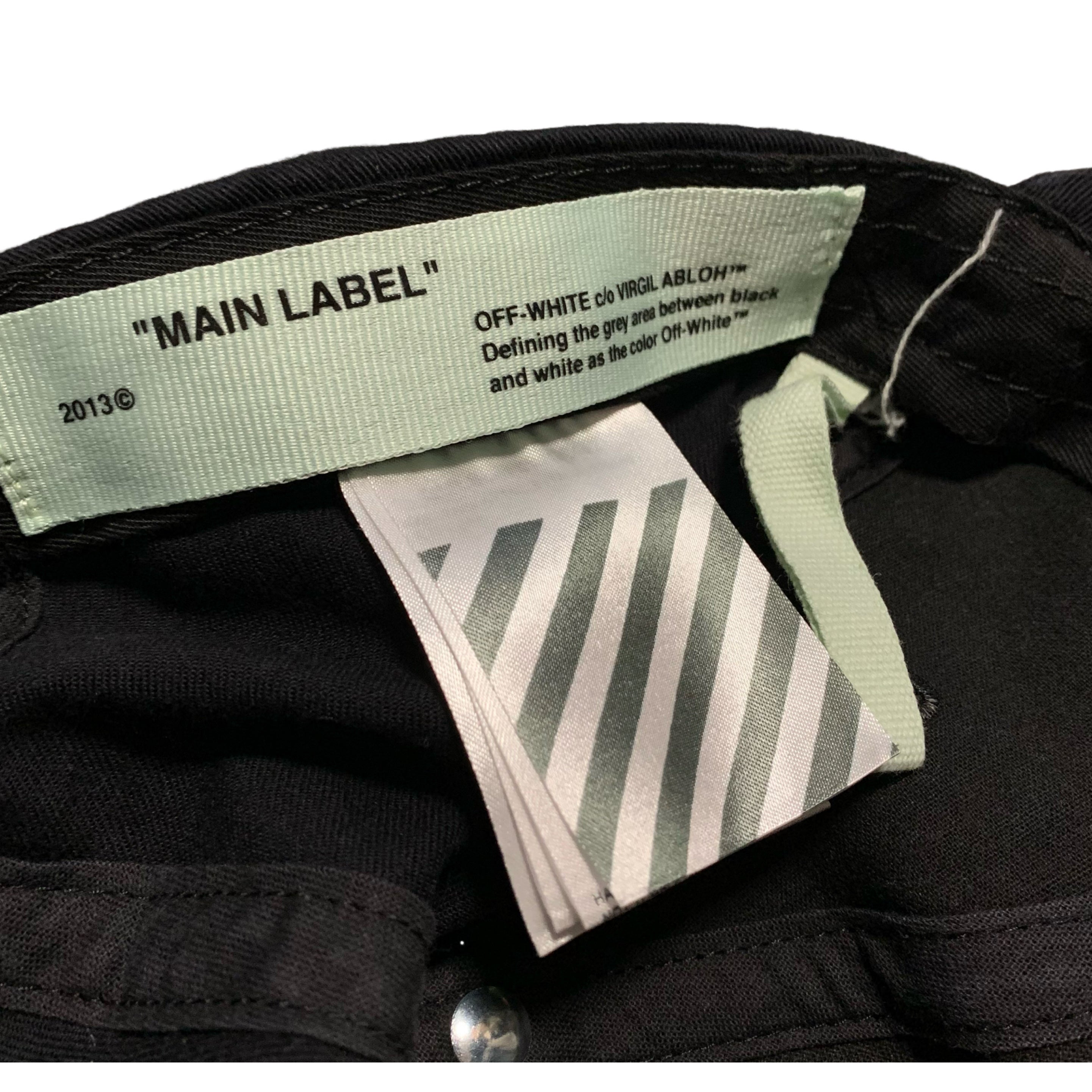 Off White Cap Baseball Cap Black Logo Graphic Virgil Abloh