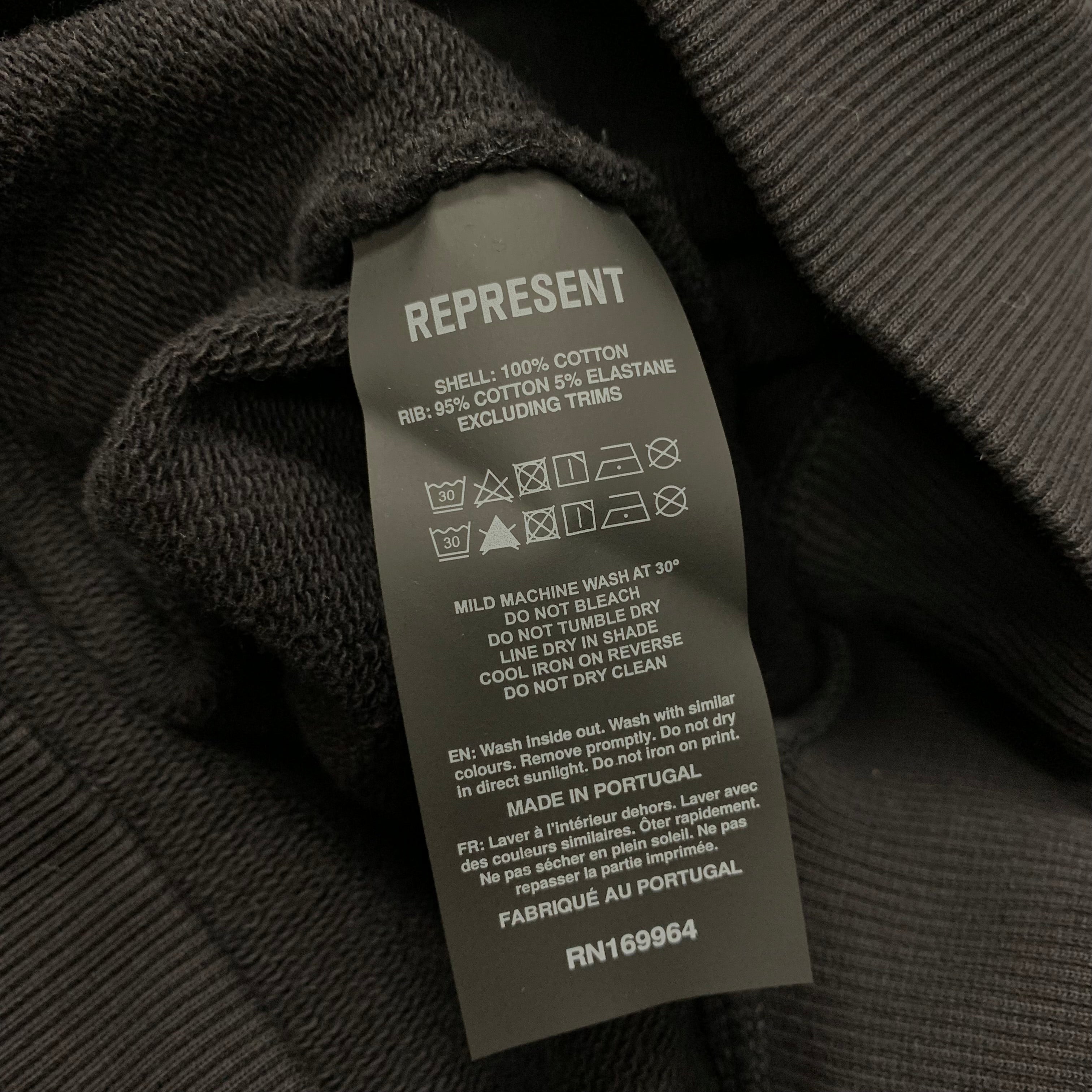 Represent XS Hoodie 247 Future Terrains Oversized Black Hoodie