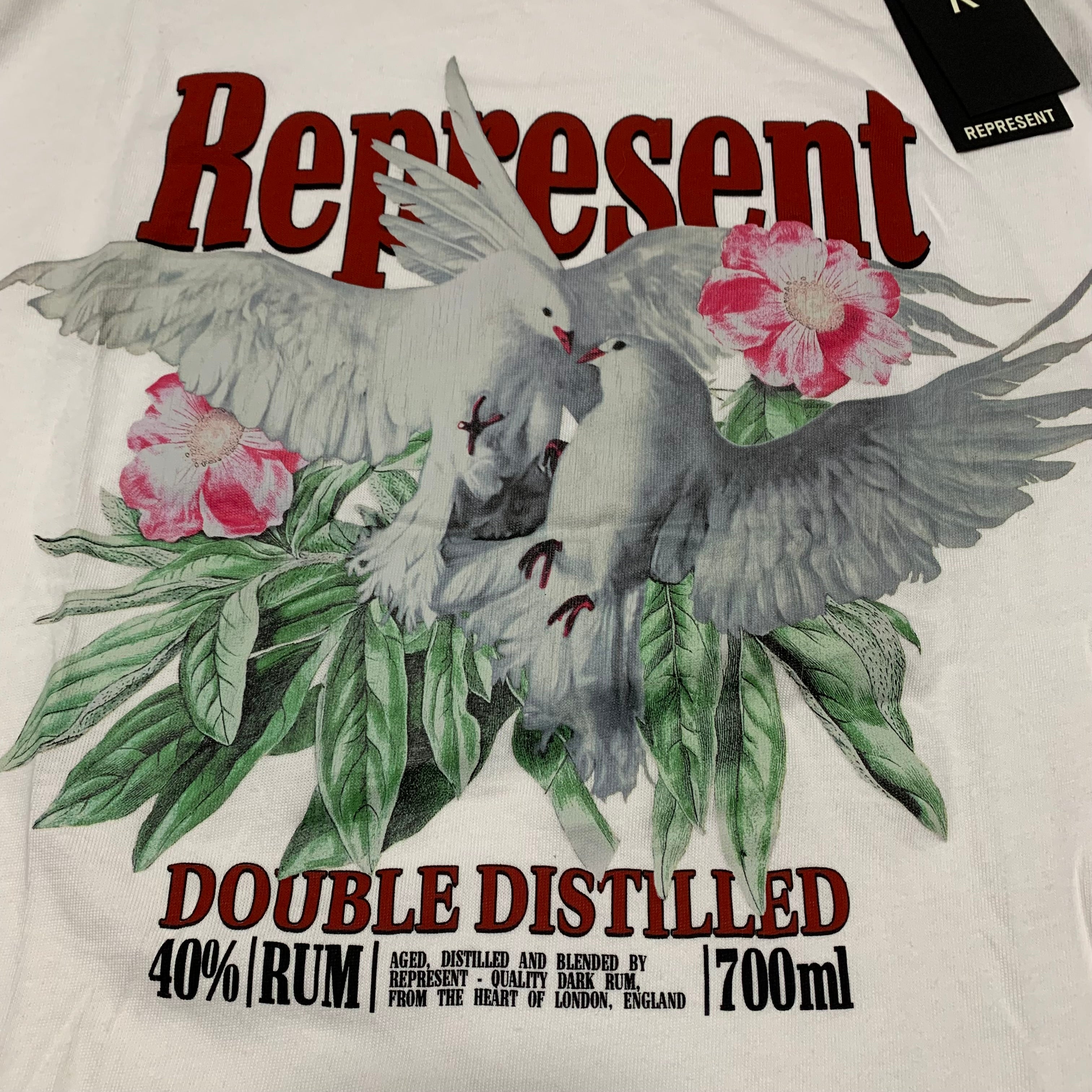 Represent Medium Double Distilled Flat White Tee