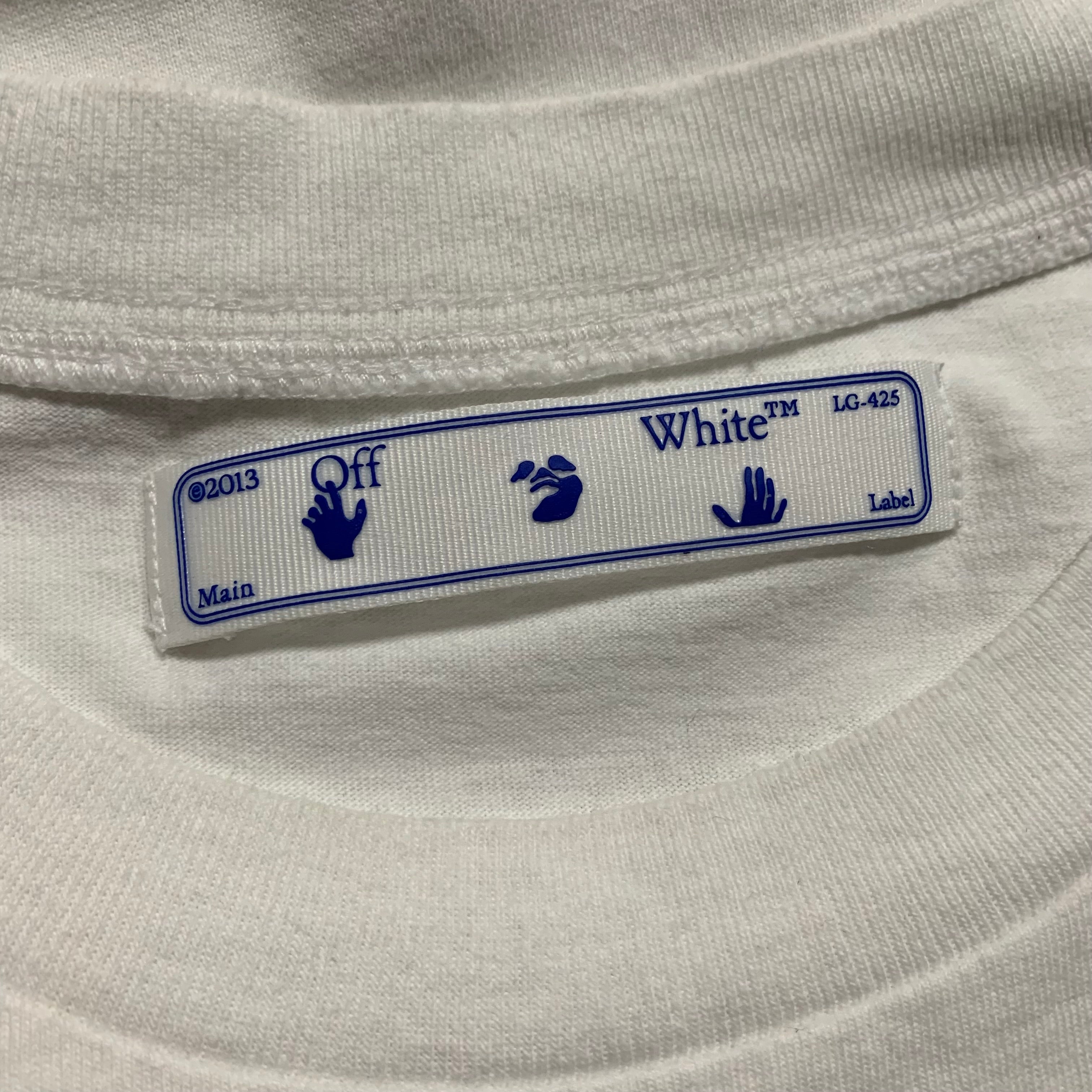 Off White Medium Hand Logo White Tee Virgil Abloh