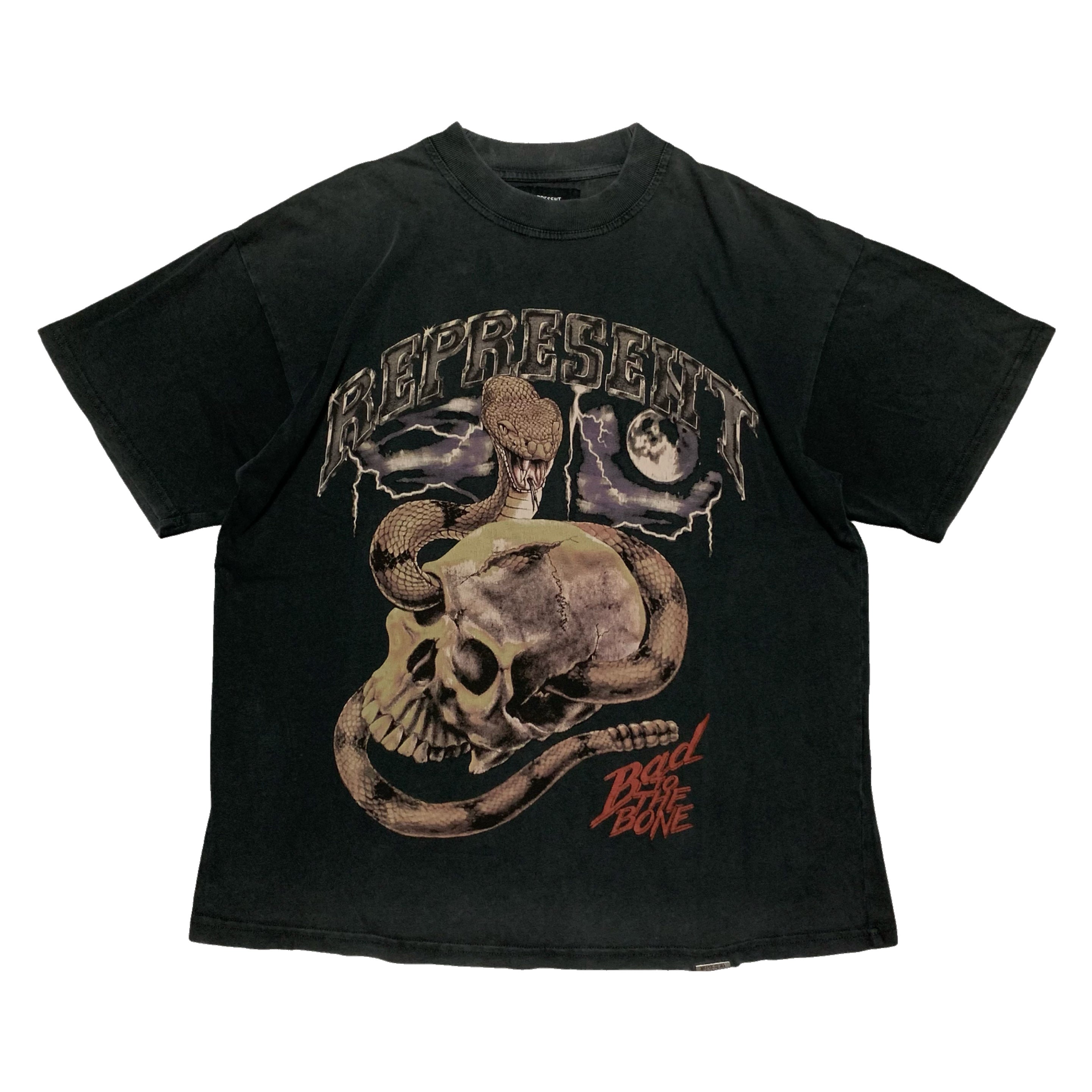 Represent Small Bad To The Bone Vintage Black Tee