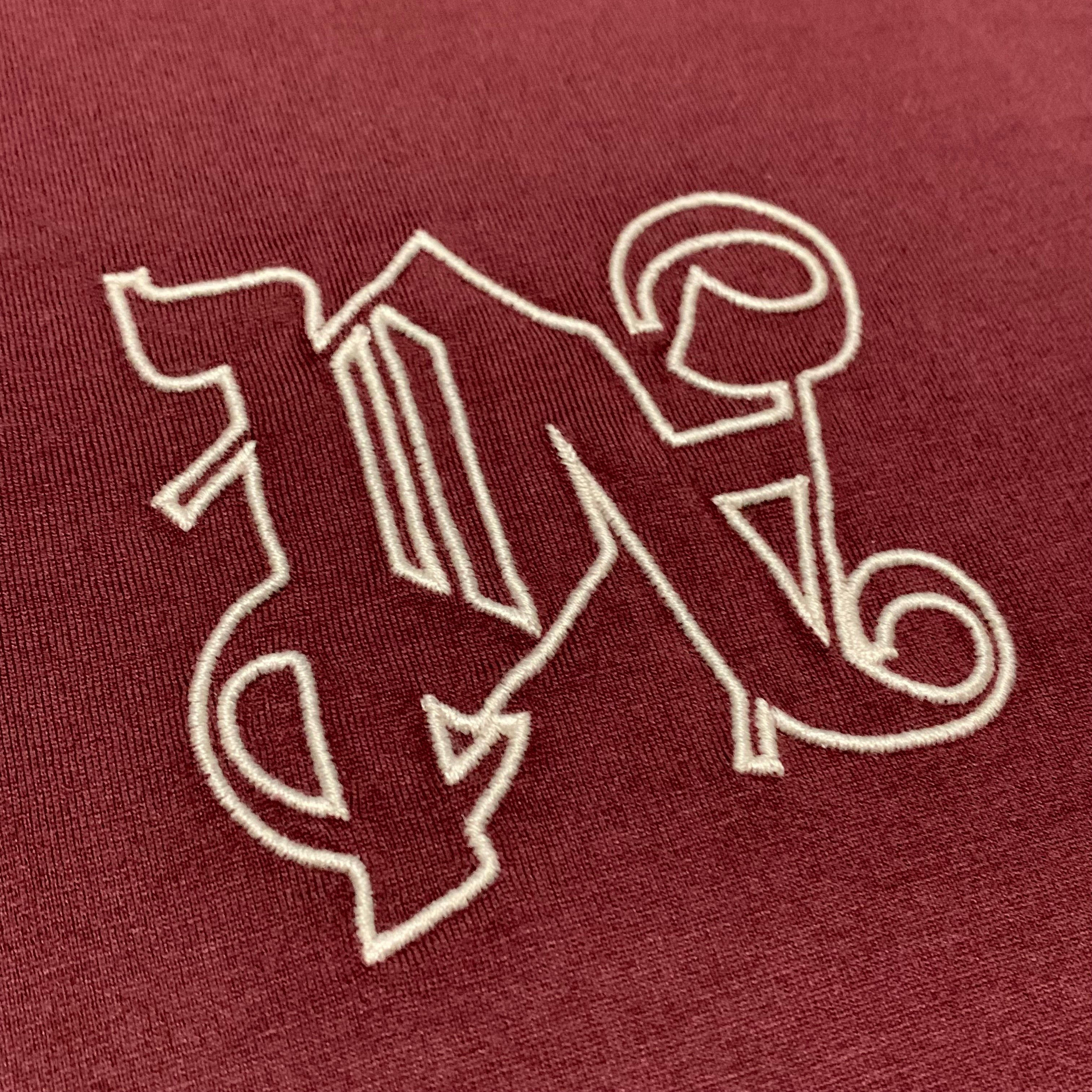 Plam Angels Large Monogram Burgundy Tee