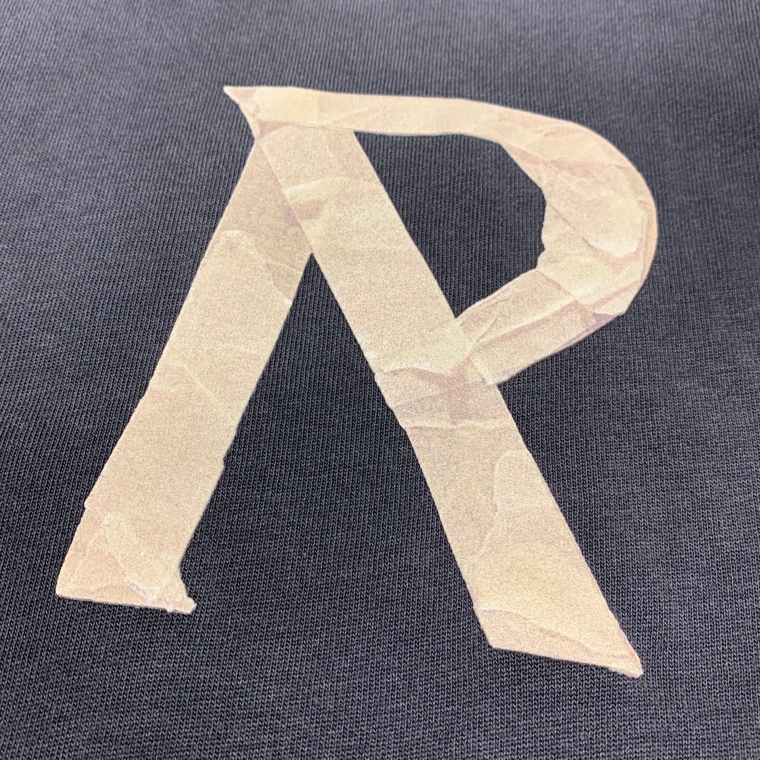 Represent XS Tee Masking Tape Initial Stained Black T-Shirt