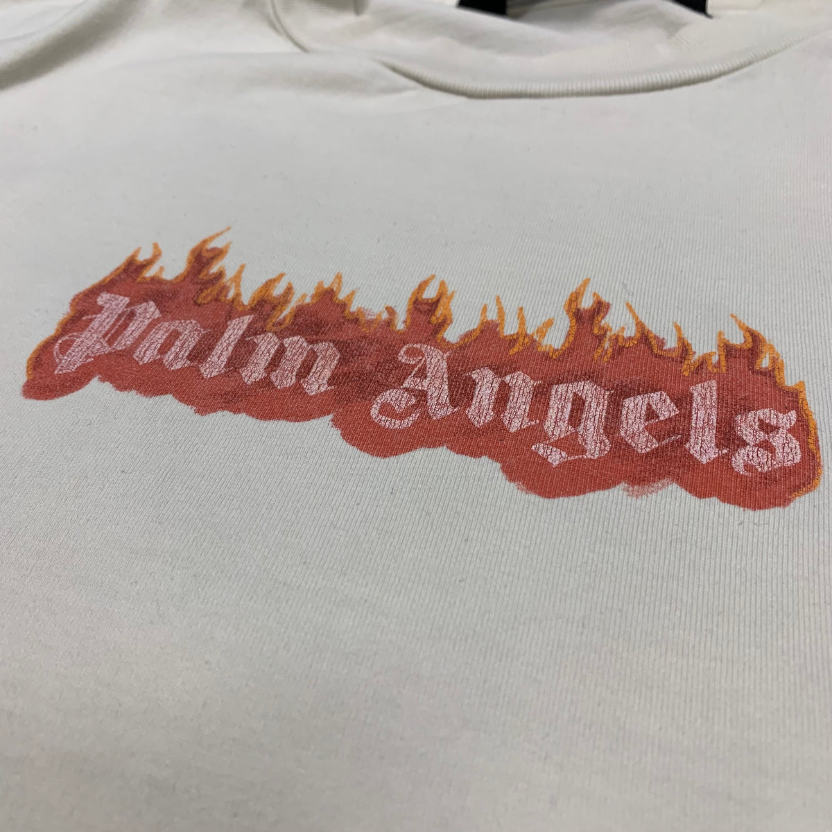 Palm Angels Medium Tee Flame Logo White T-Shirt