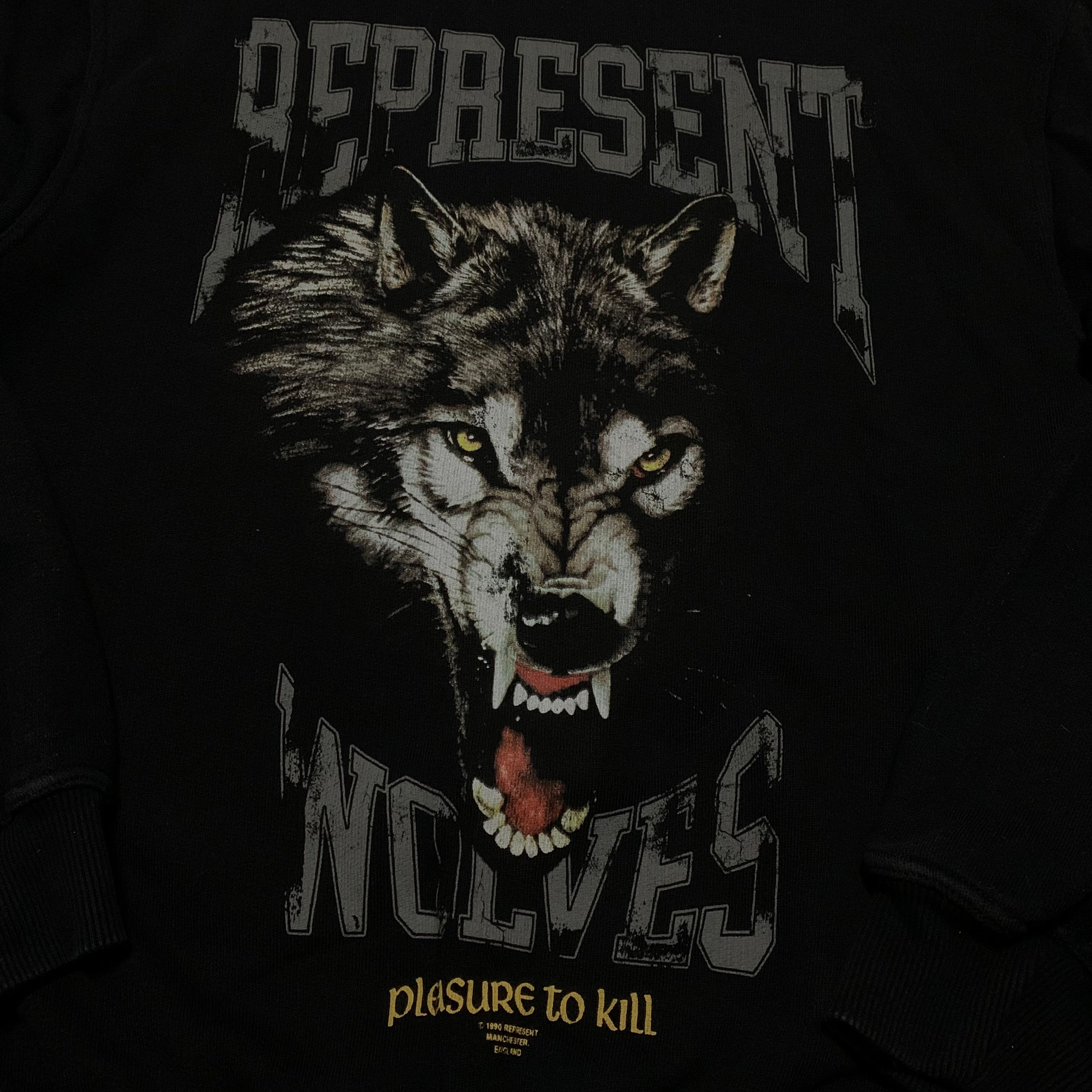 Represent Small Pleasure To Kill Black Sweater Sweatshirt Crewneck Wolves