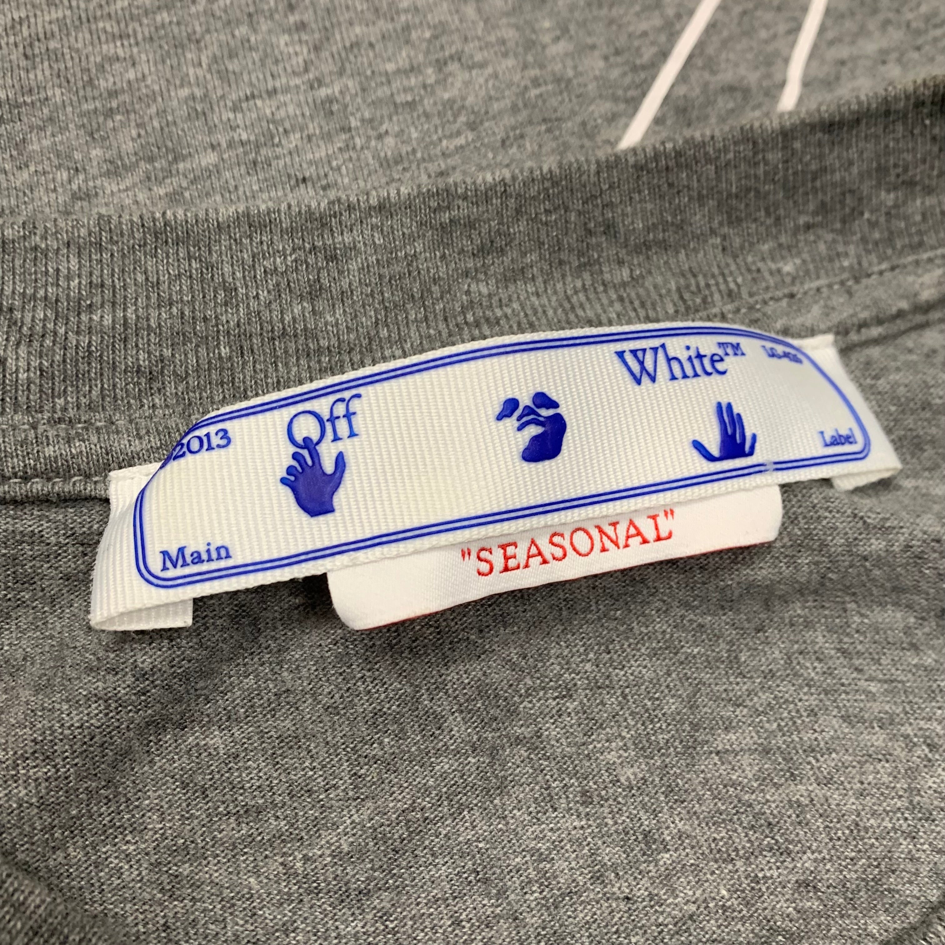 Off White Medium Tee Diag Outline Grey T-Shirt Virgil Abloh