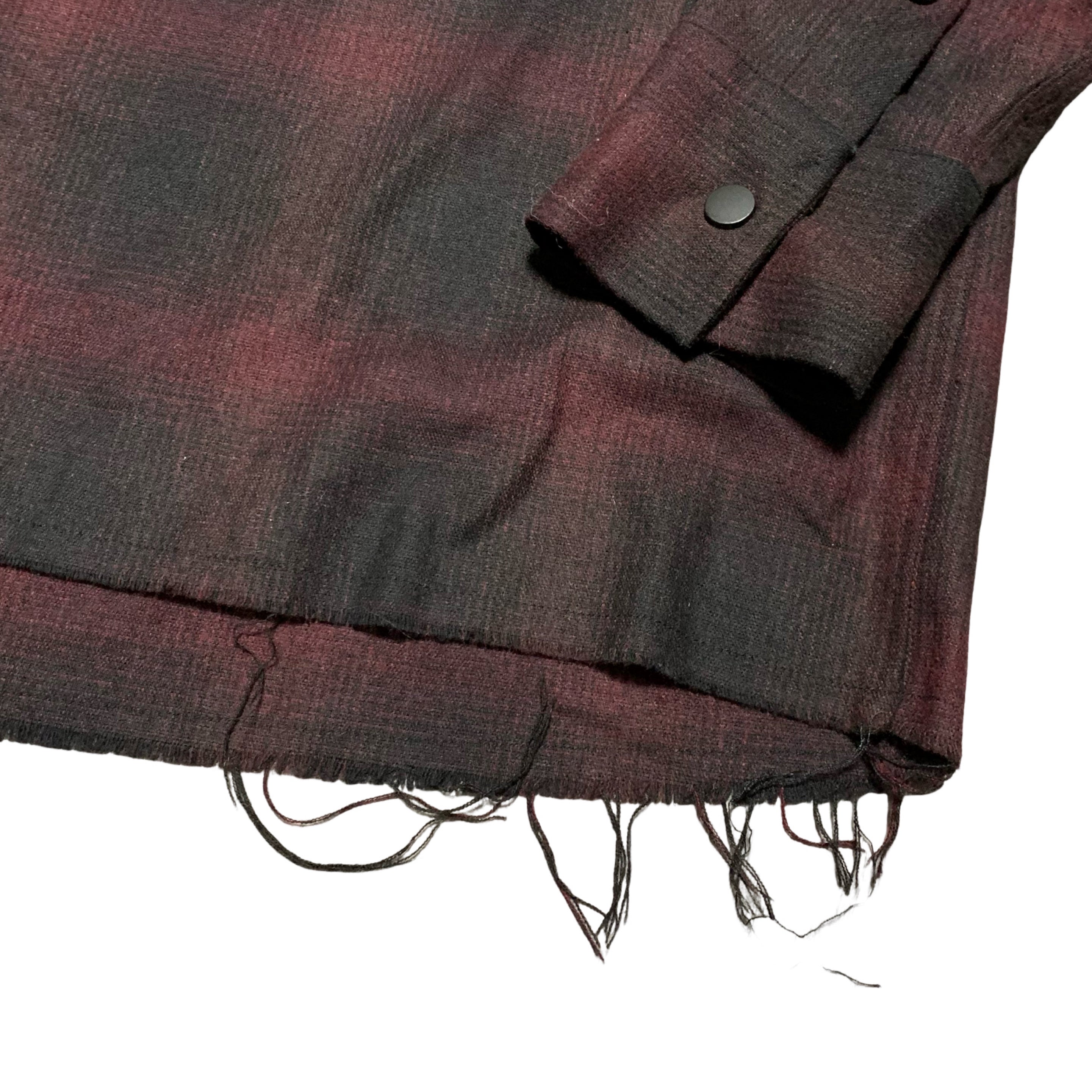 Represent Small Shirt Button Check Burgundy Shirt Top