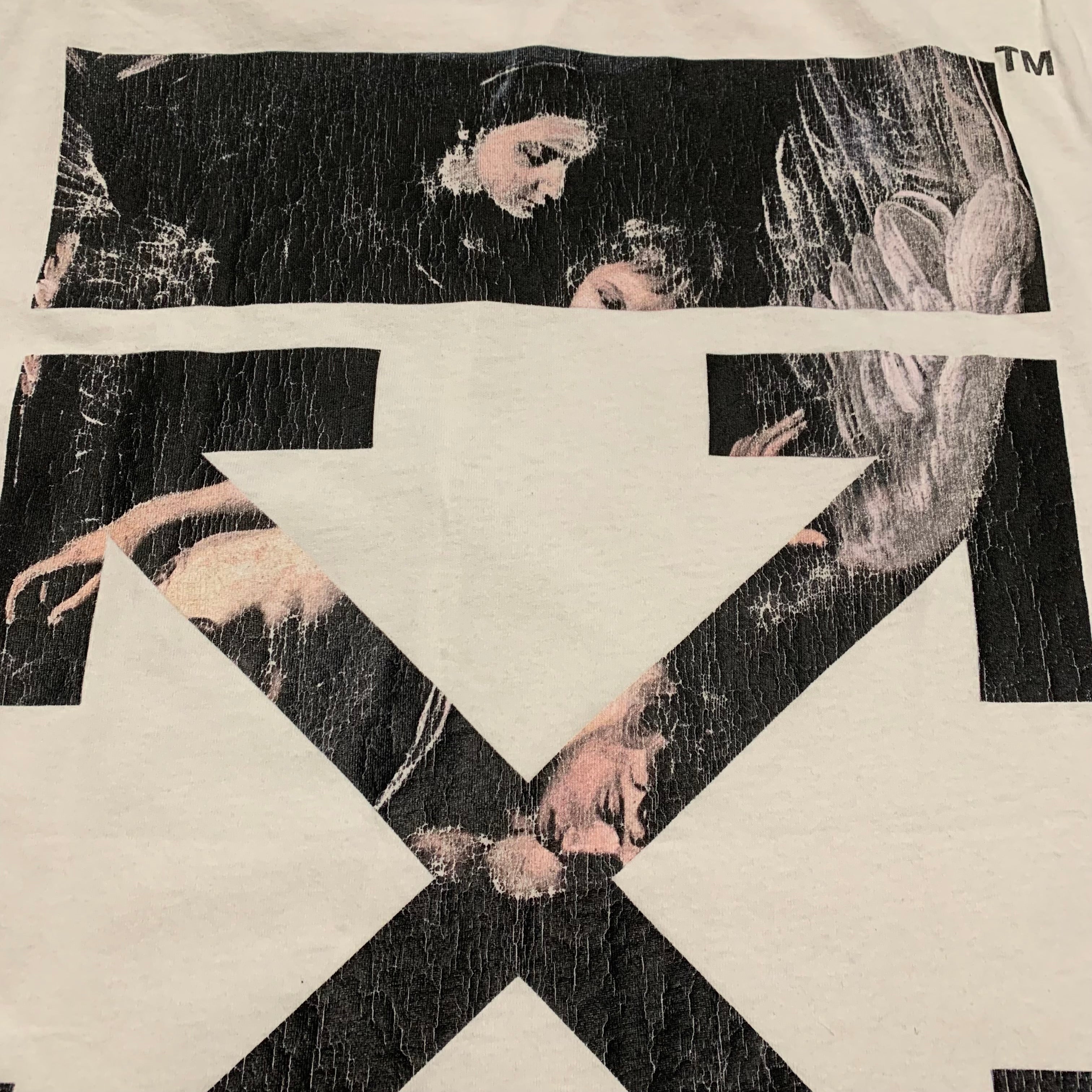 Off White Medium Caravaggio Arrows White Tee Virgil Abloh