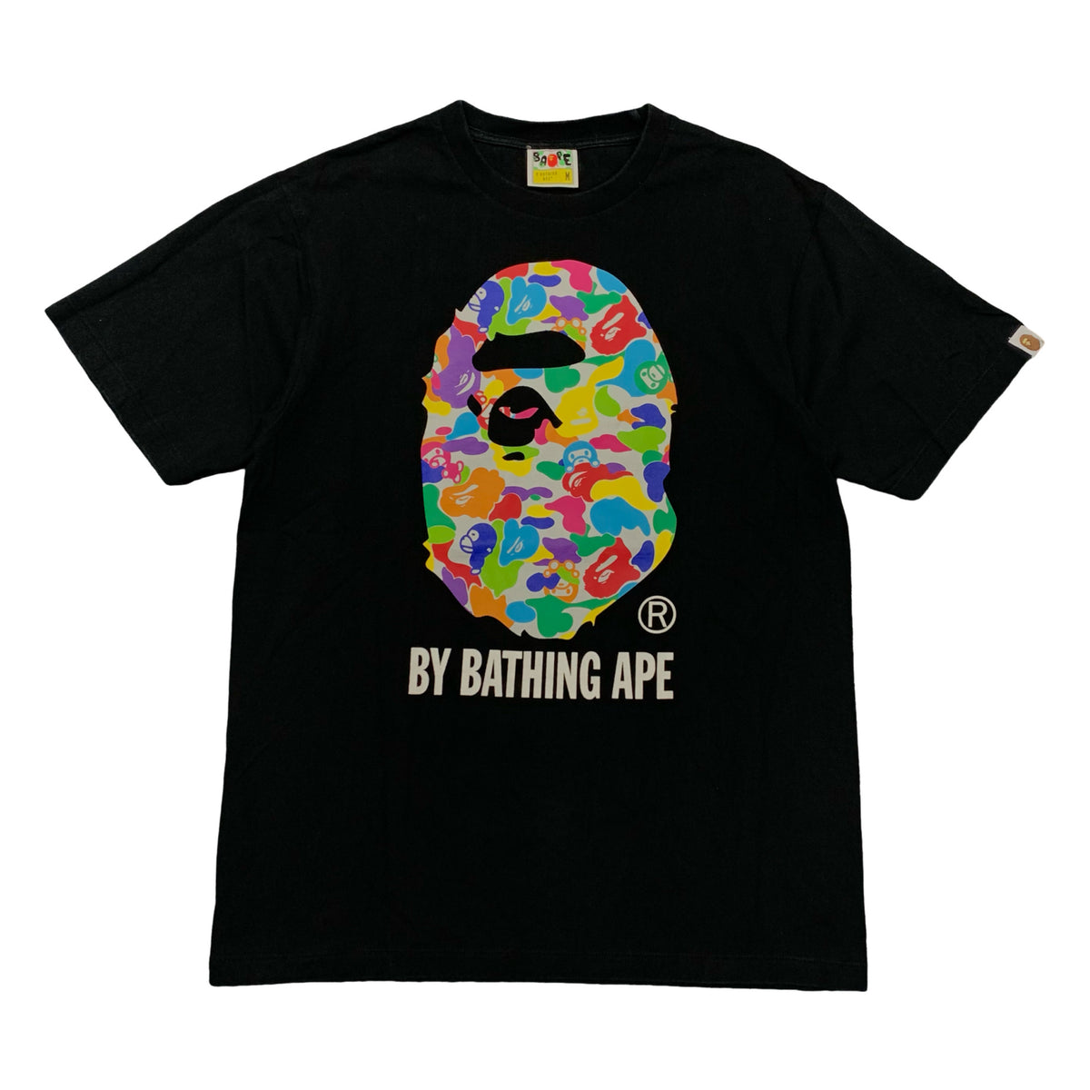 Bape Medium Tee Big Ape Head Multi Camo Baby Milo Black T-Shirt A Bathing Ape