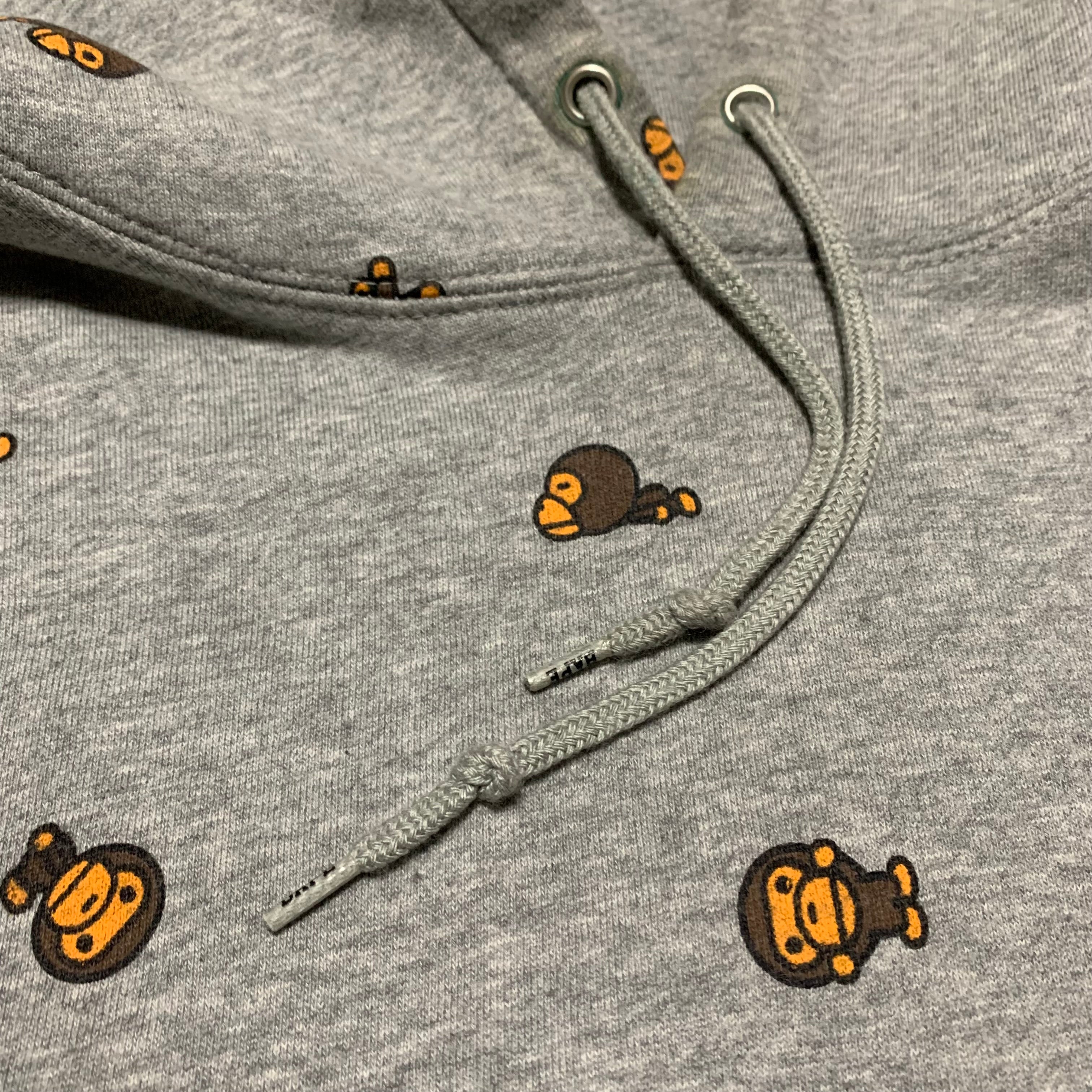 Bape Large Hoodie Baby Milo Grey Hoodie A Bathing Ape 2016