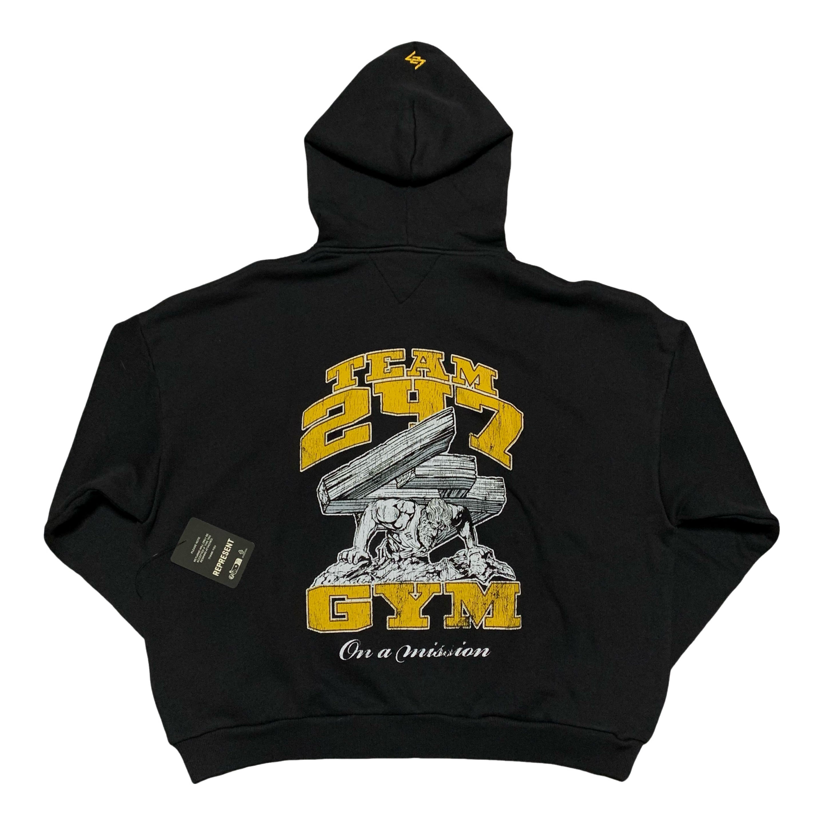 Represent Medium 247 On His Shoulders Off Black Oversized Hoodie