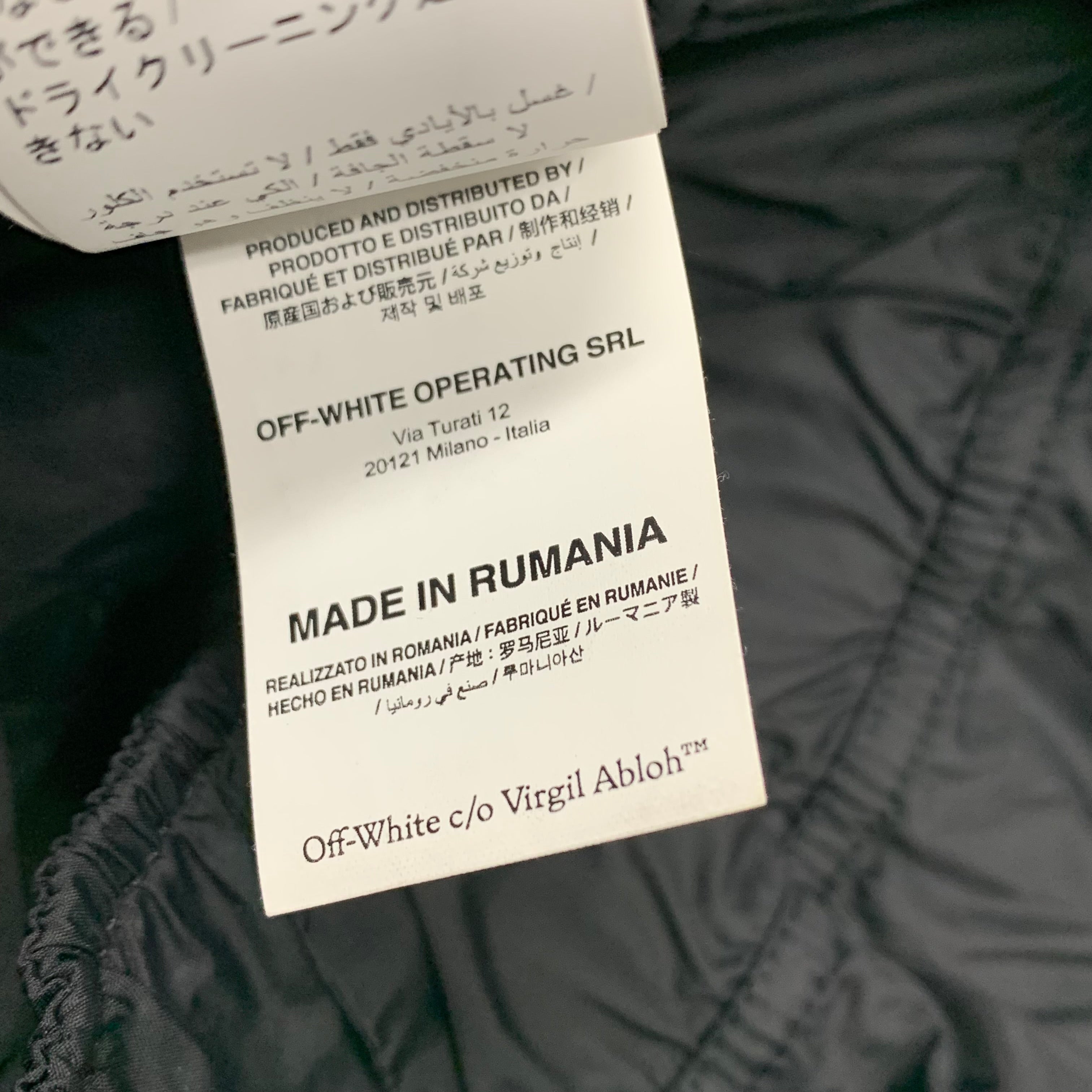 Off White Medium Bottoms Active Black Pant Track Bottoms Virgil Abloh