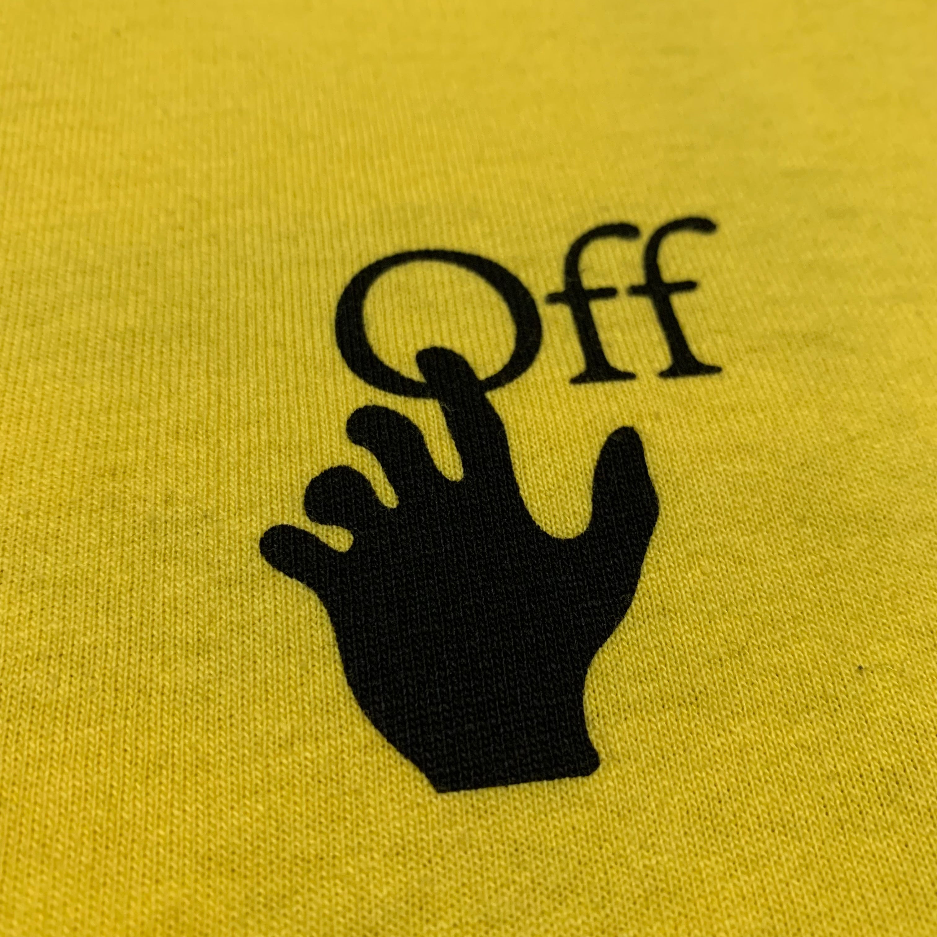 Off White Small Graffiti Arrows Yellow Tee Virgil Abloh