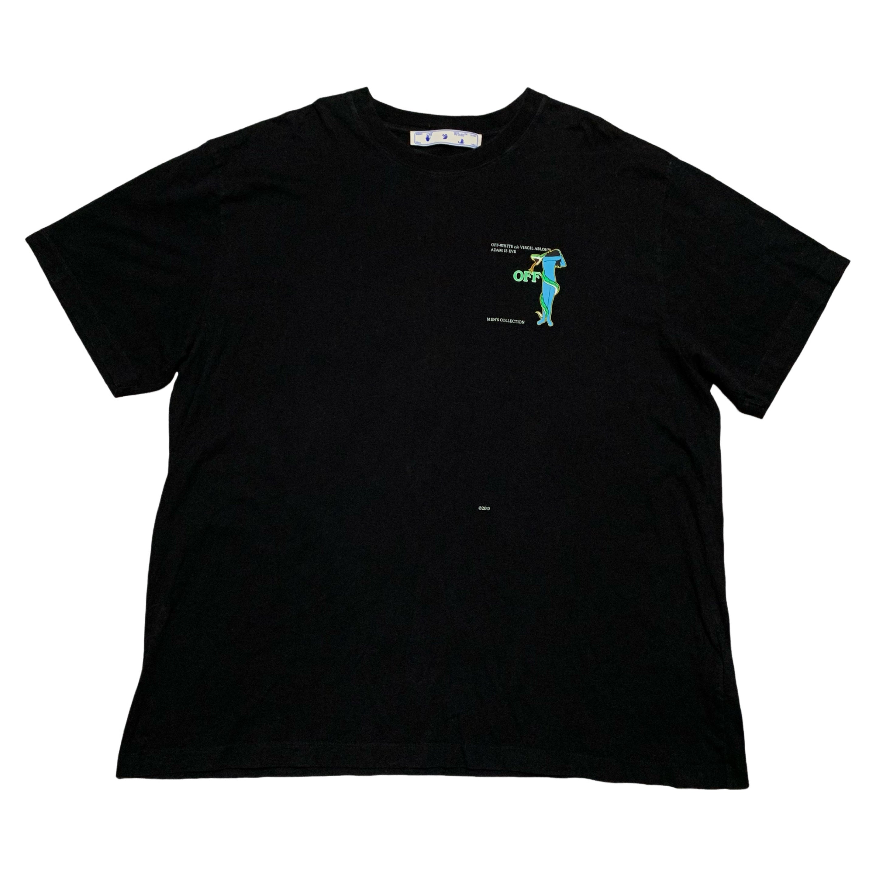 Off White XXL Adam Eve Arrows Black Tee Virgil Abloh