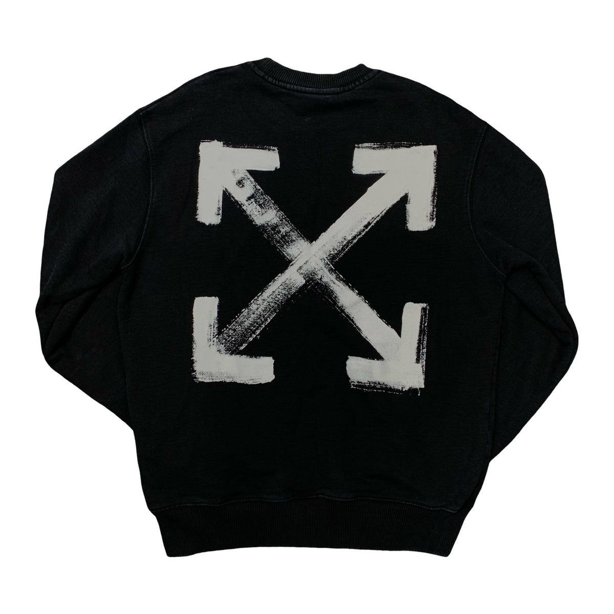 Off White Small Sweatshirt Paint Arrows Black Crewneck Virgil Abloh