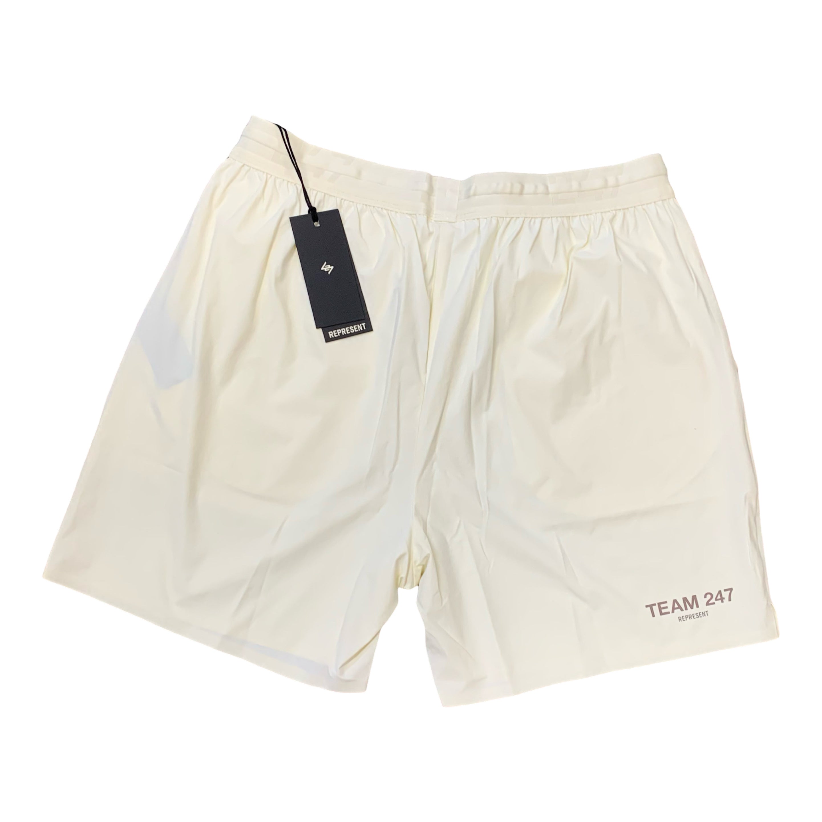 Represent Large Shorts Team 247 Fused Cream White Shorts