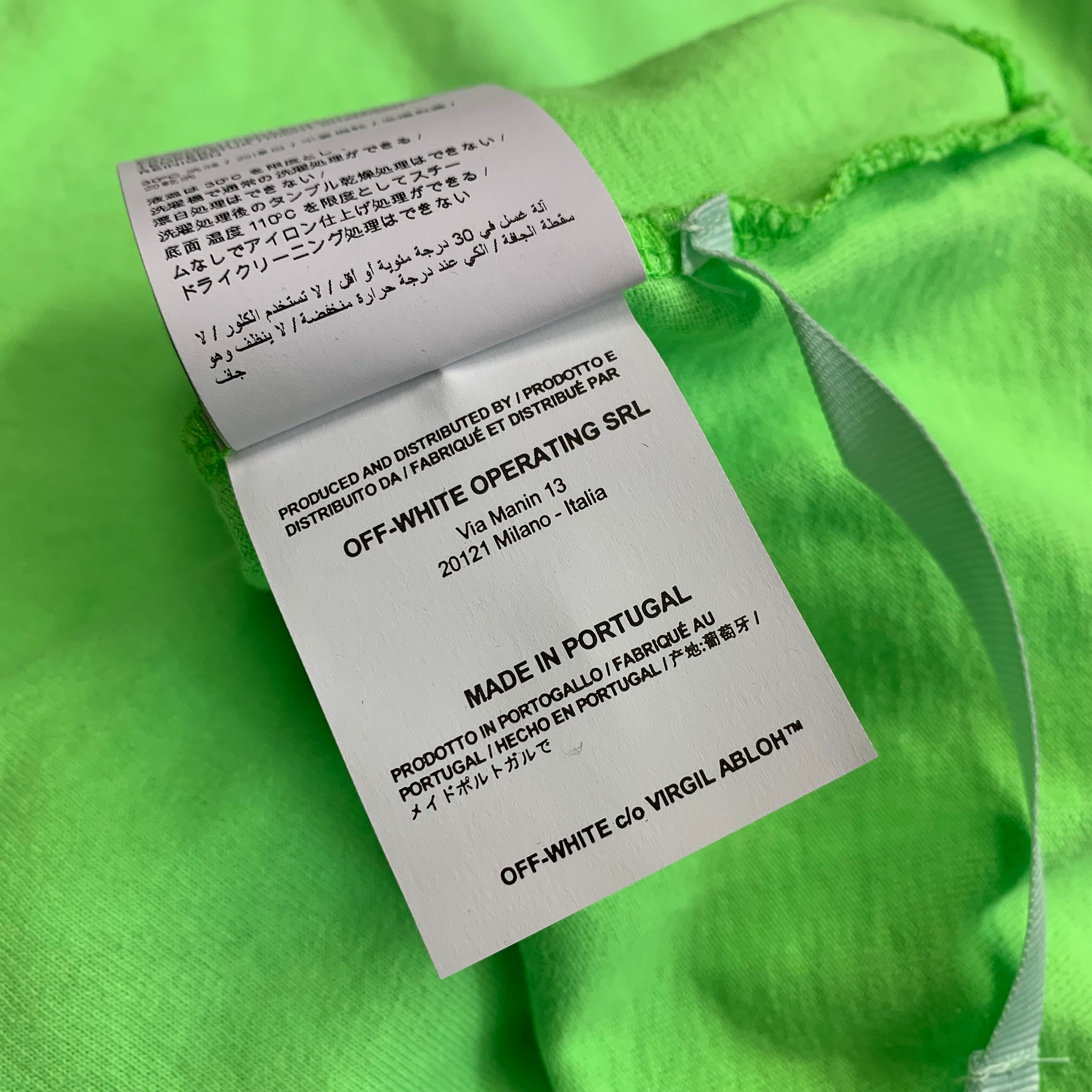 Off White XS Tee Empty Gallery Staff Green T-Shirt Virgil Abloh