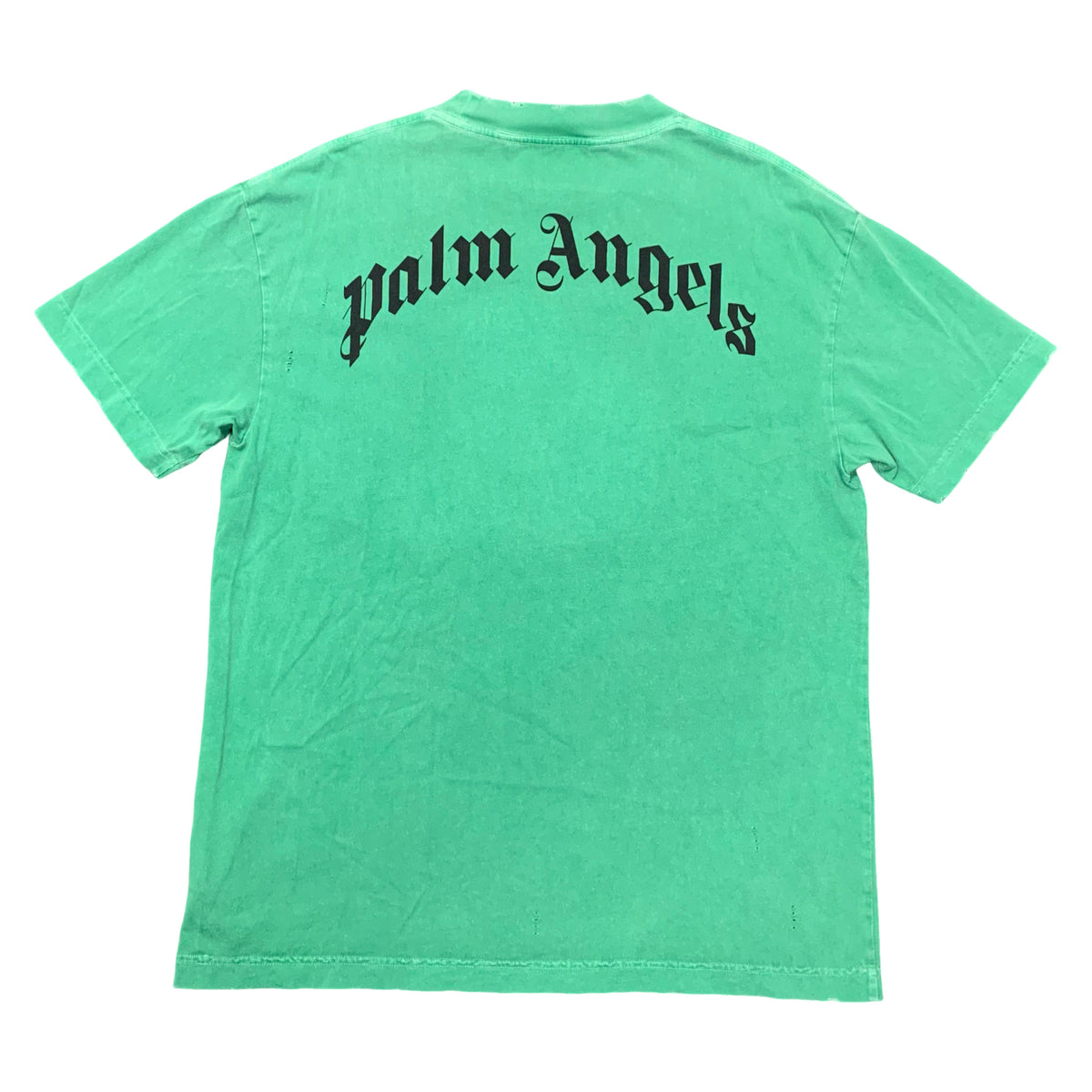 Palm Angels Large Tee Bear Green Distressed T-Shirt