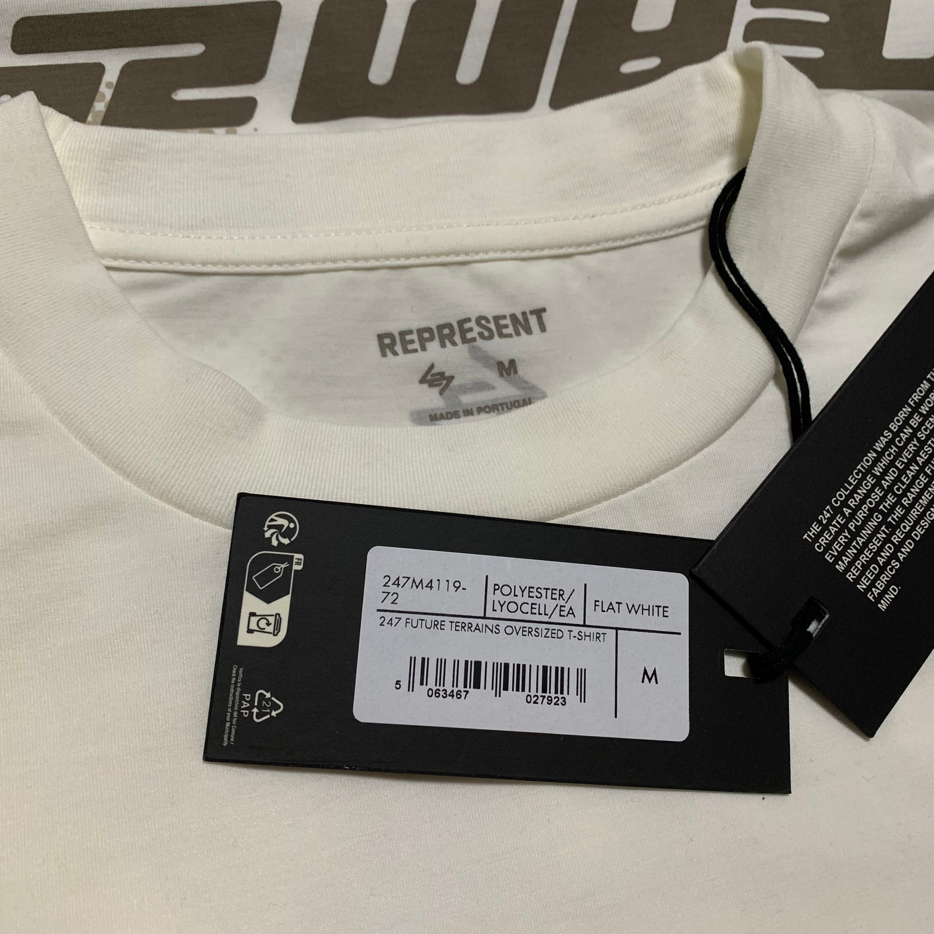 Represent Medium 247 Future Terrains Oversized Tee Flat White