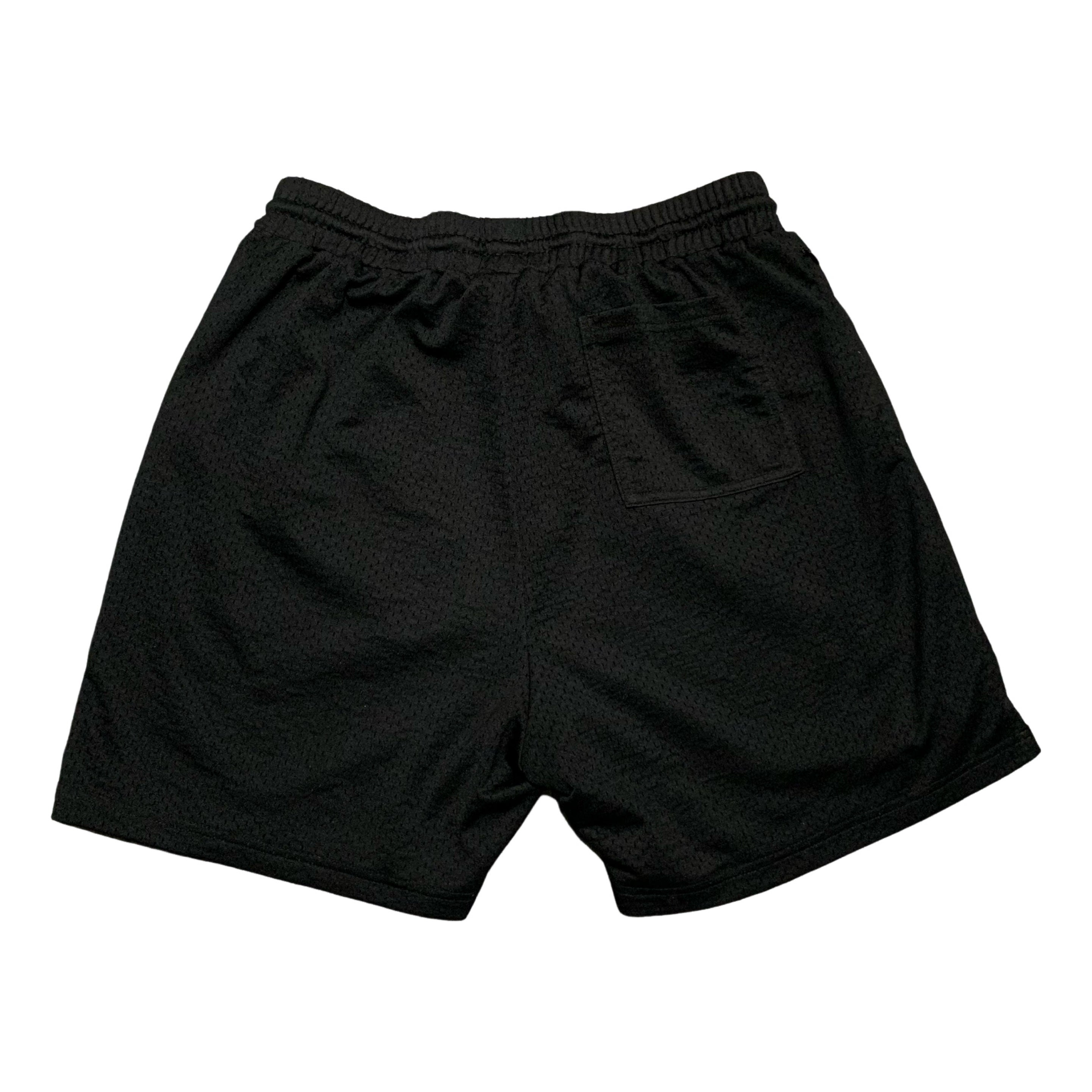 Off White Medium Shorts Motley Crue Black Mesh Shorts