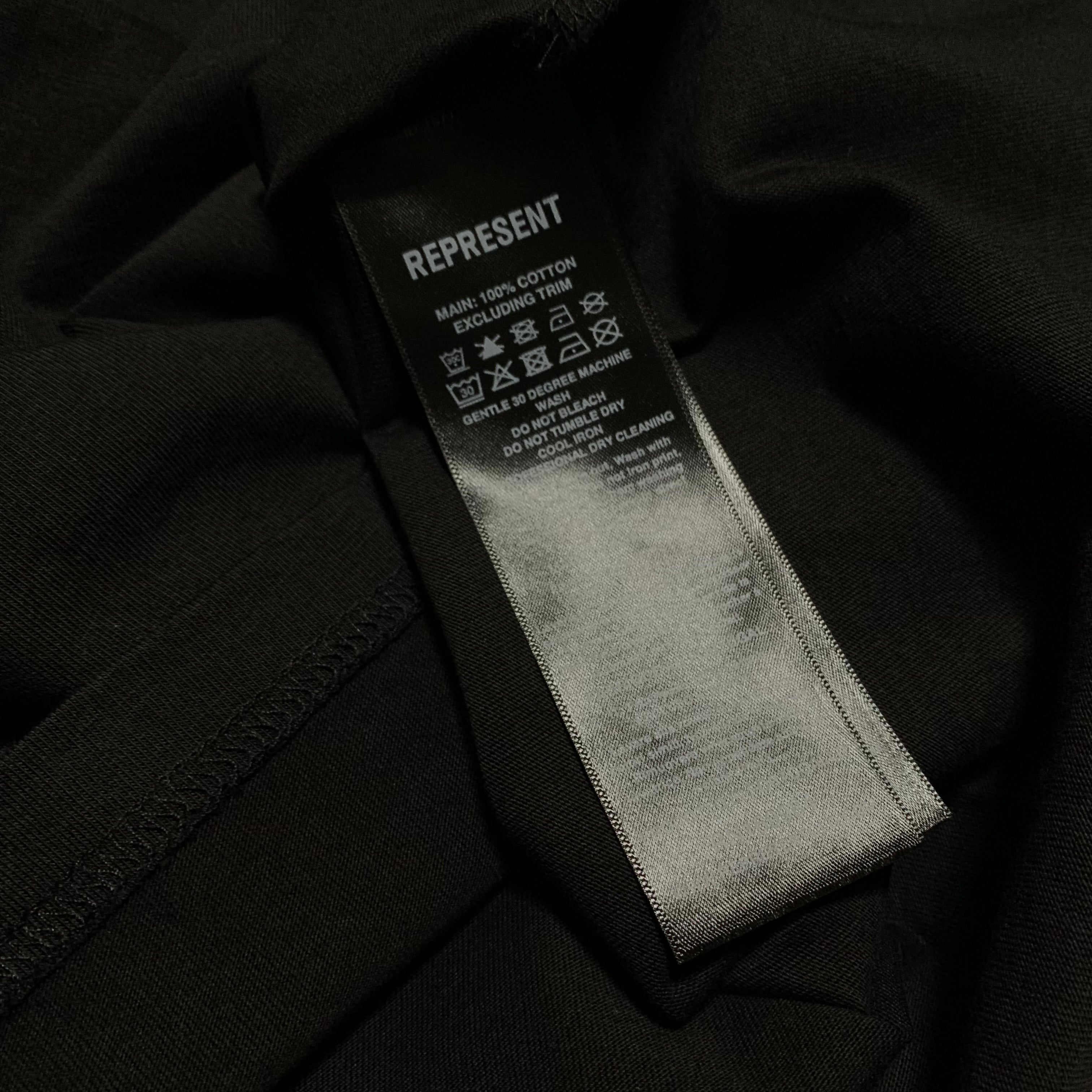 Represent Small Grand Vintage Hand Drawn Jet Black Tee